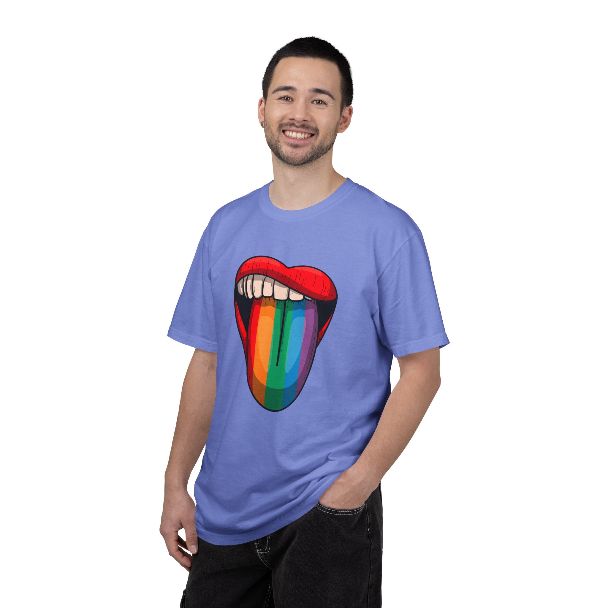 Rainbow Tongue T-Shirt — Pride Lip Graphic Tee