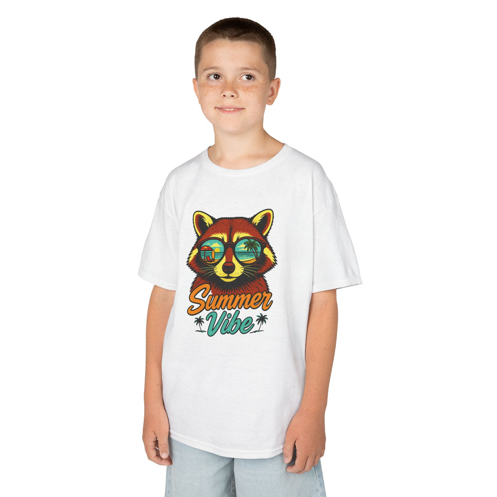 Kids Tee - 'Summer Vibe' Sunglasses Raccoon Graphic