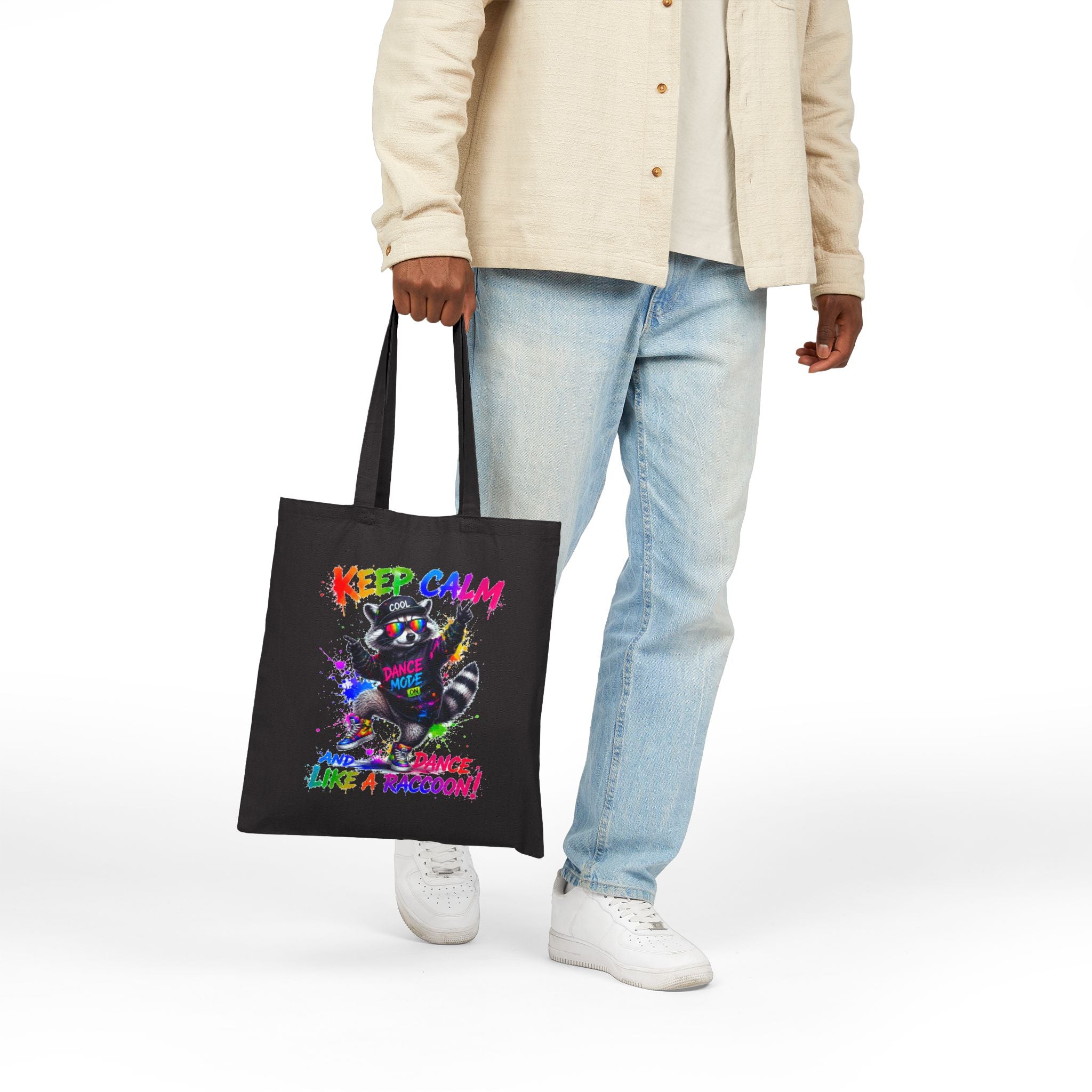 Keep Calm and Dance Like a Raccoon Canvas Tote Bag