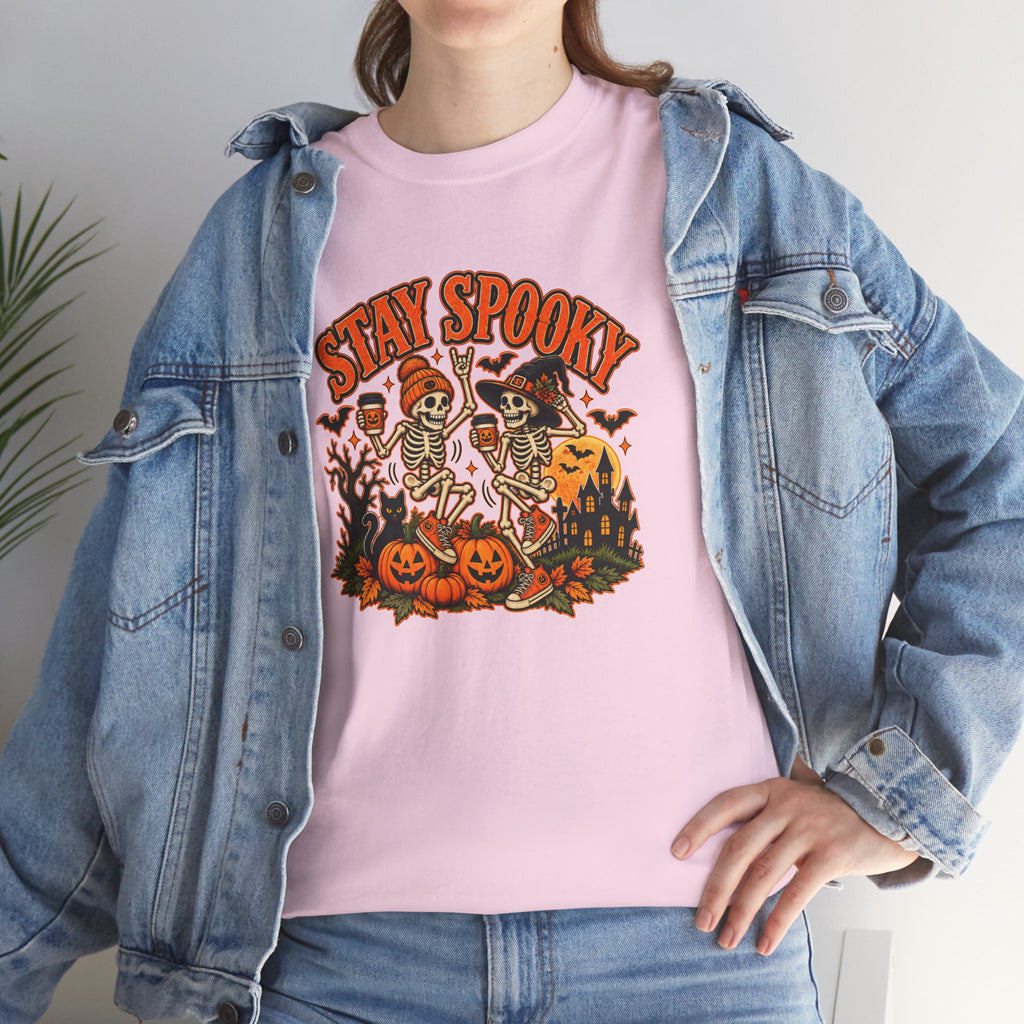 Stay Spooky Halloween Shirt | Dancing Skeleton Pumpkin Graphic Tee
