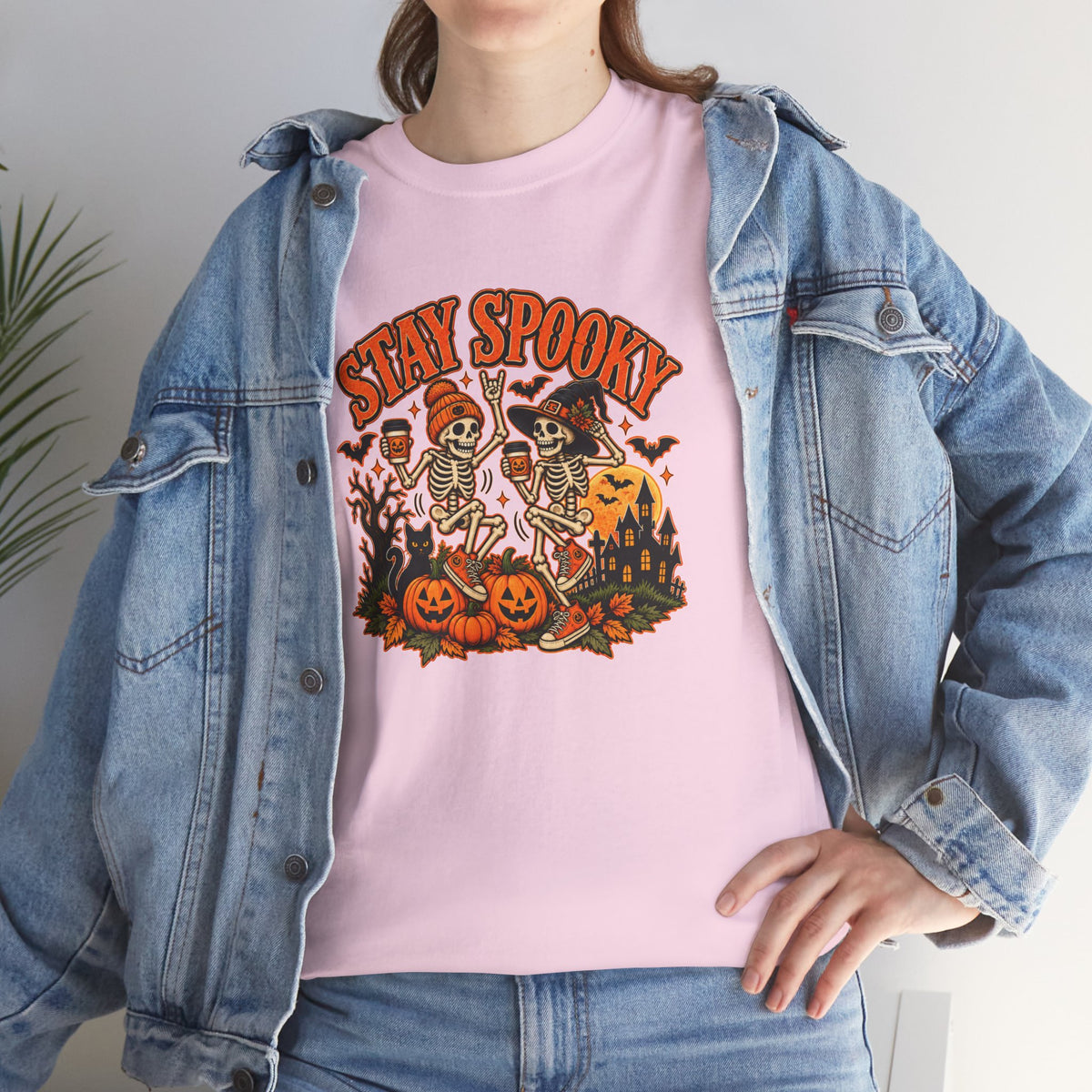 Stay Spooky Halloween Shirt | Dancing Skeleton Pumpkin Graphic Tee