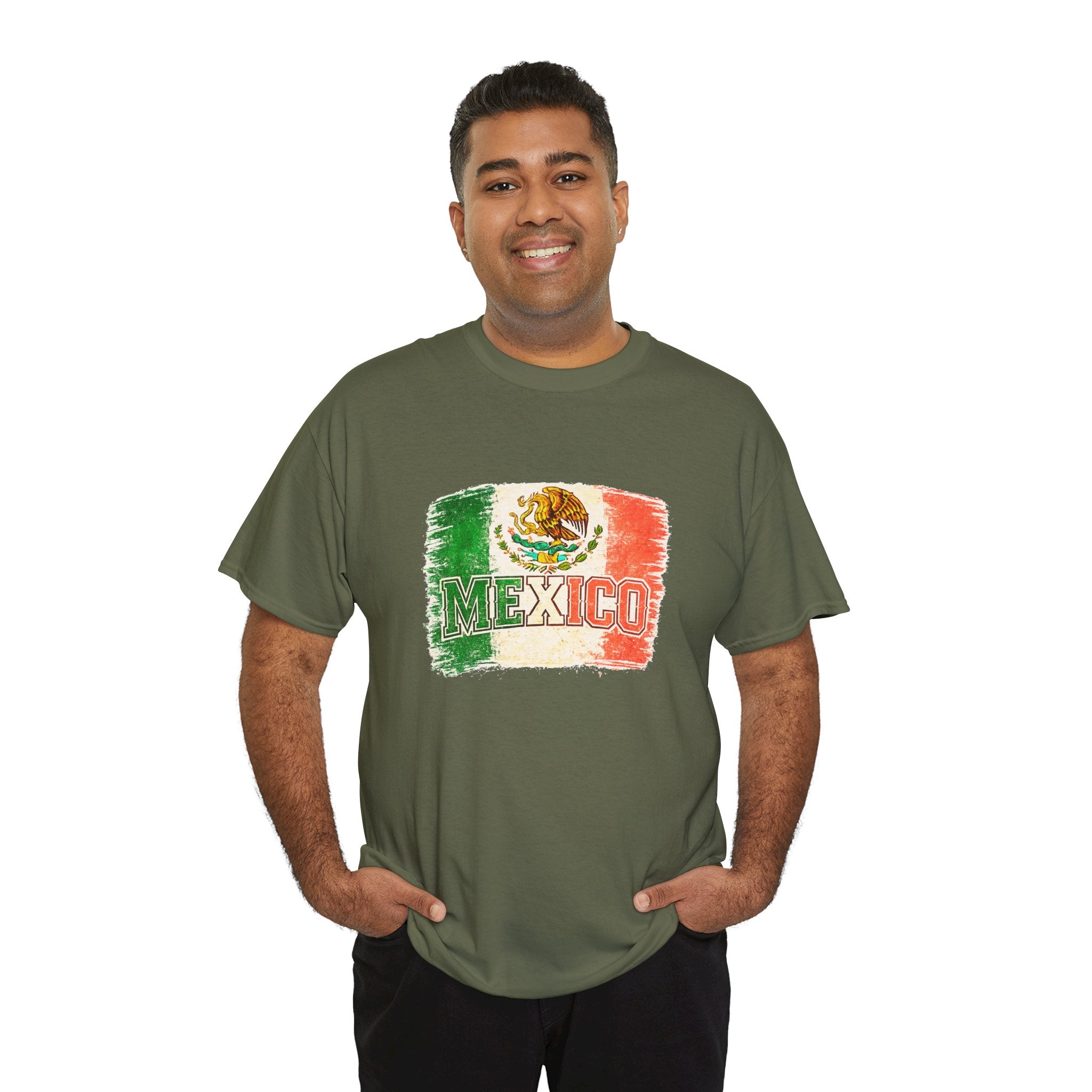 Mexico Flag Vintage T-Shirt — Distressed Mexican Emblem Tee