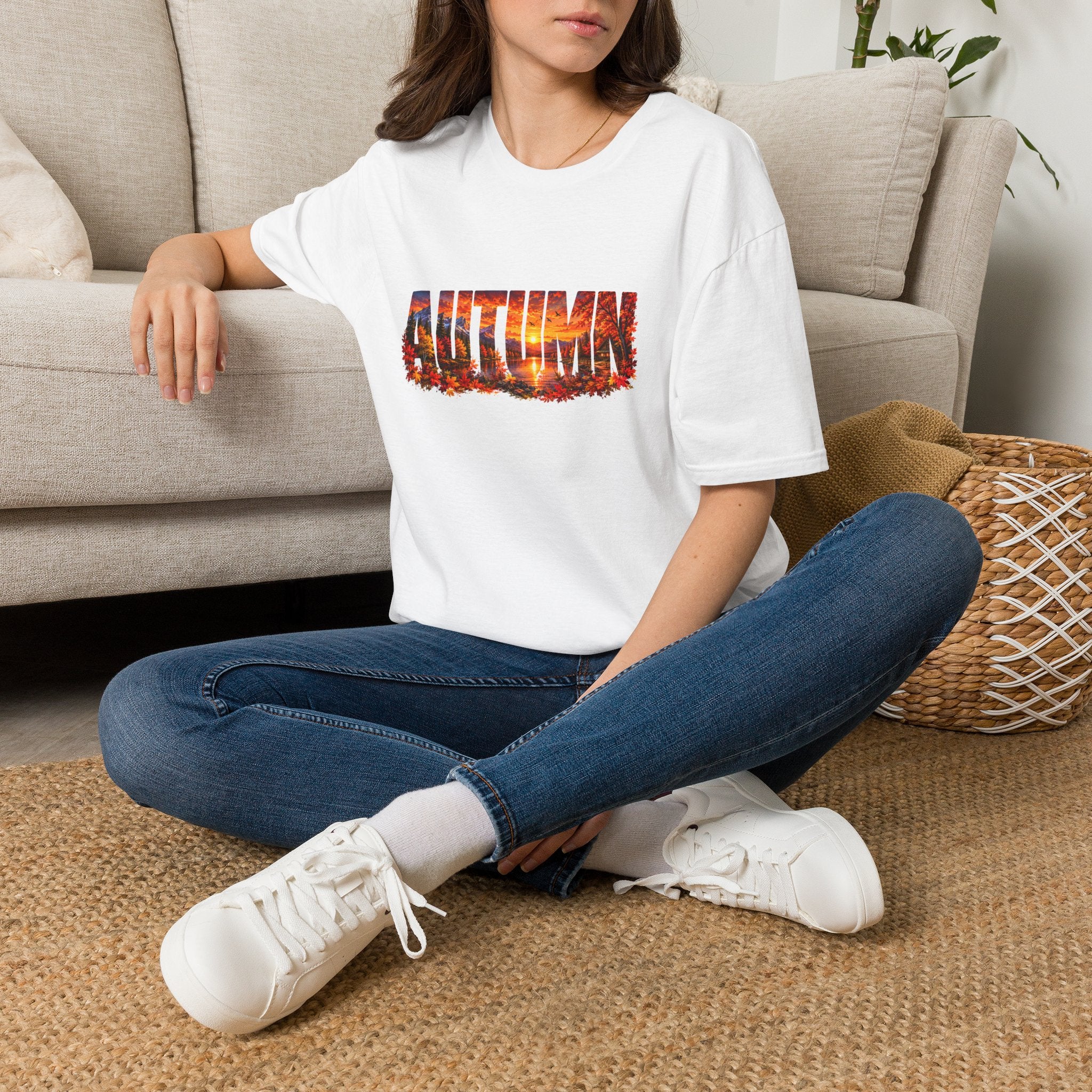 Autumn Leaves T Shirt Fall Graphic Tee Cozy Autumn Shirt