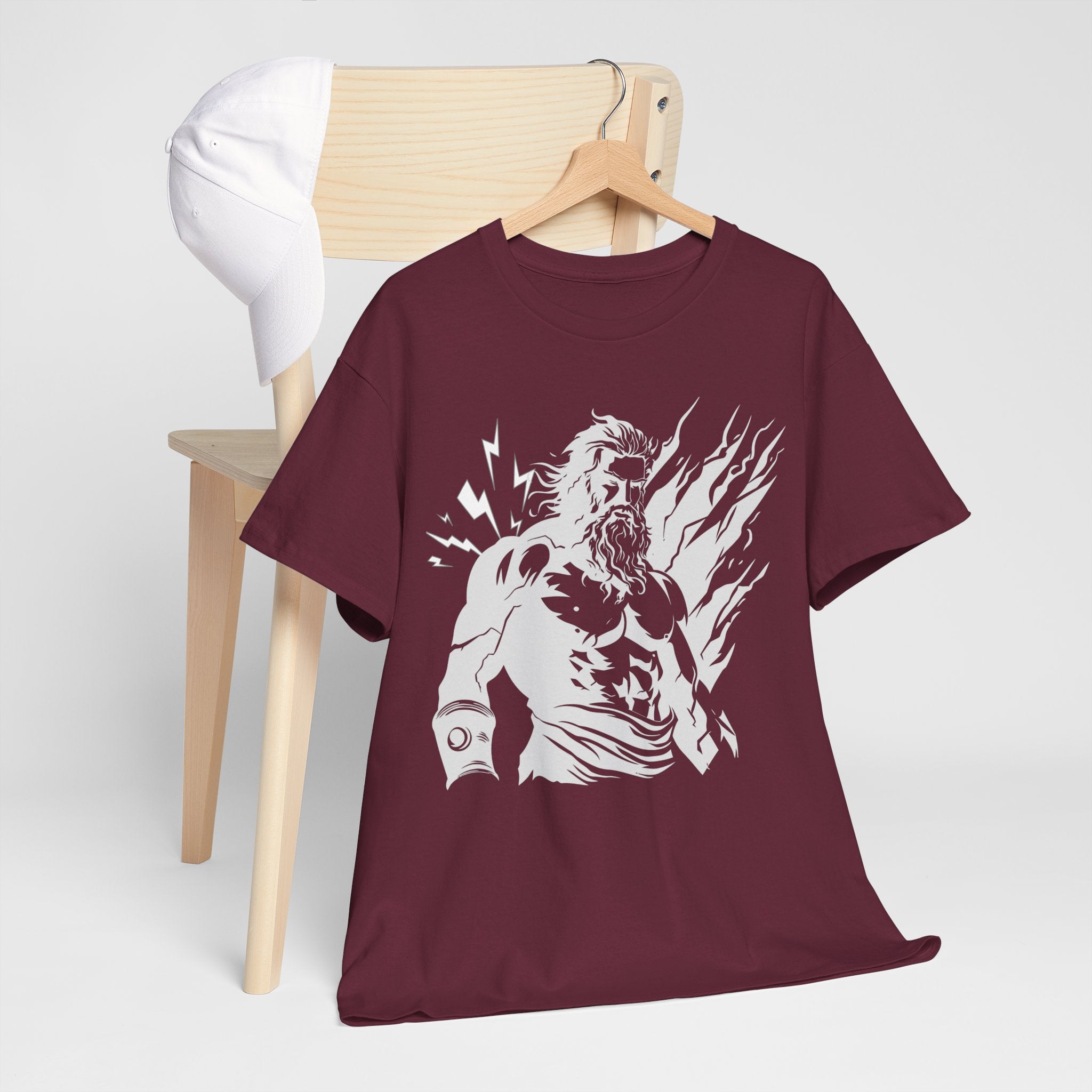 Mythic Thunder God Tee — Vintage Lightning Warrior Graphic T-Shirt