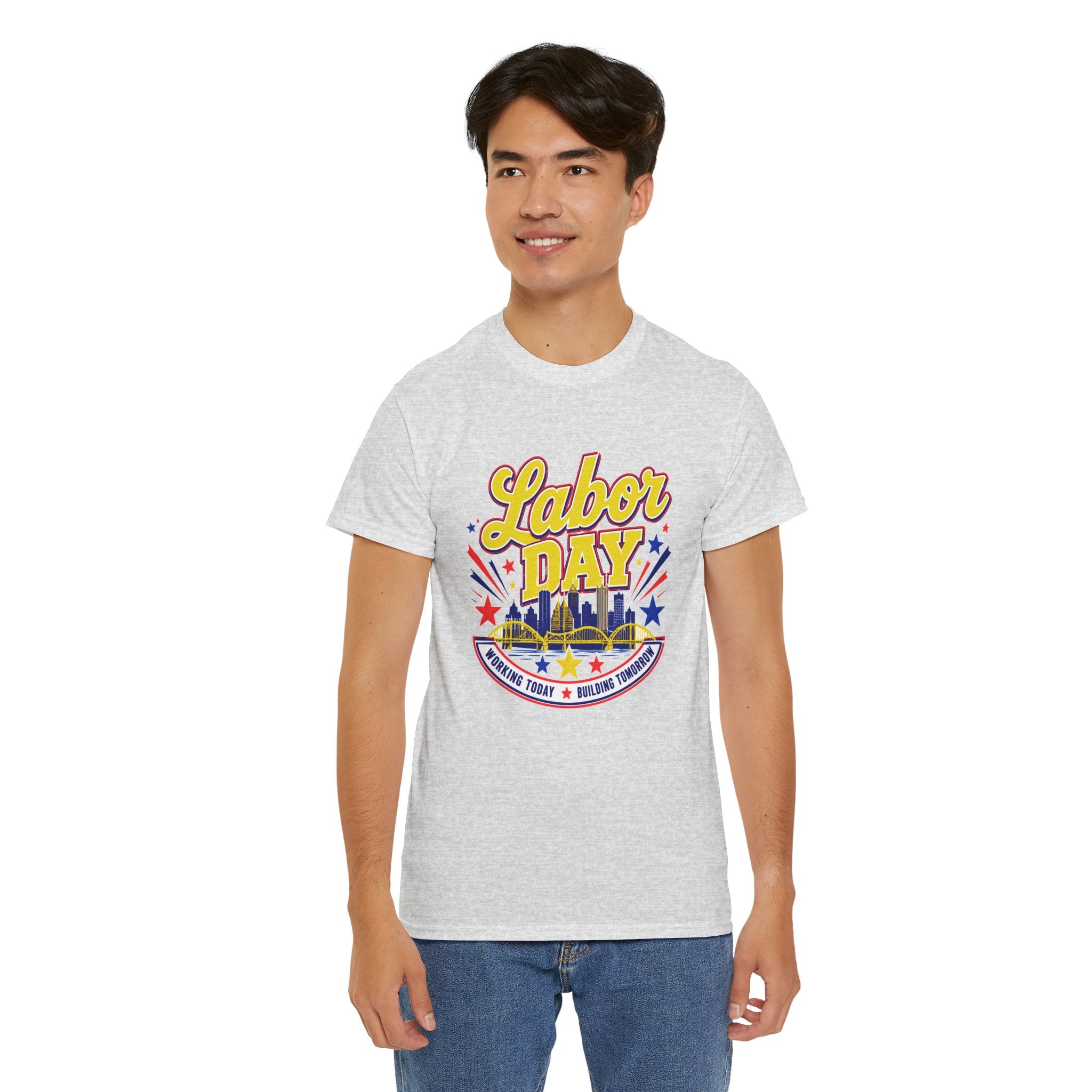 Labor Day Skyline T‑Shirt — Retro Stars & Stripes Celebration Tee