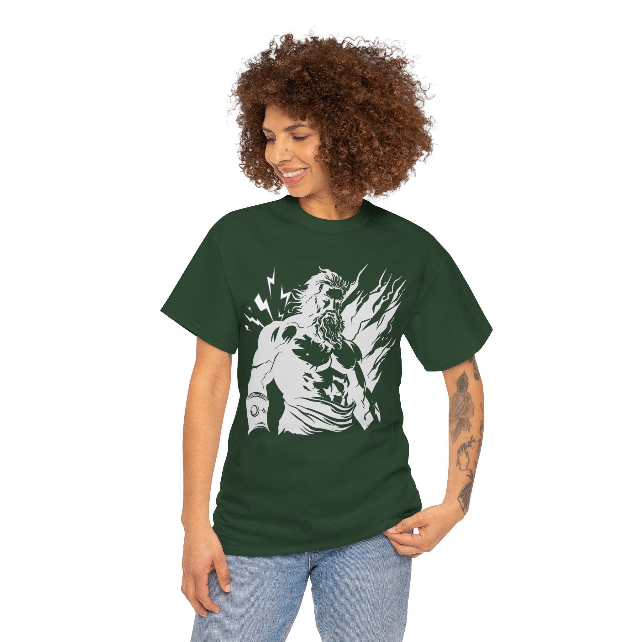 Mythic Thunder God Tee — Vintage Lightning Warrior Graphic T-Shirt