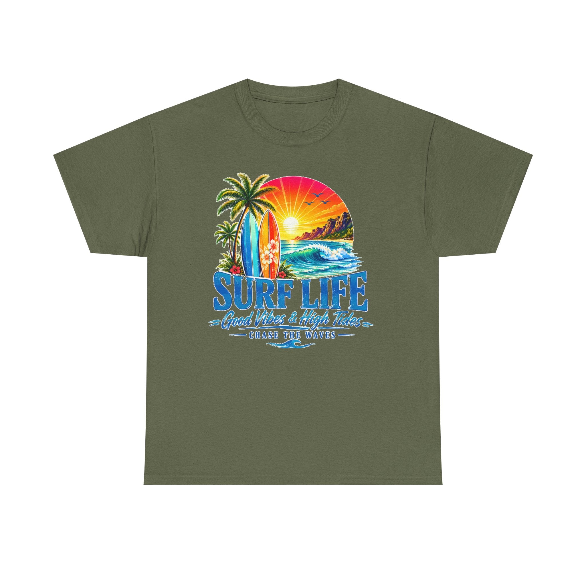 Surf Life T-Shirt | Vintage Beach Sunset Tee | Coastal Graphic Shirt | Surfing Lover Gift | Ocean Vacation Unisex Tee