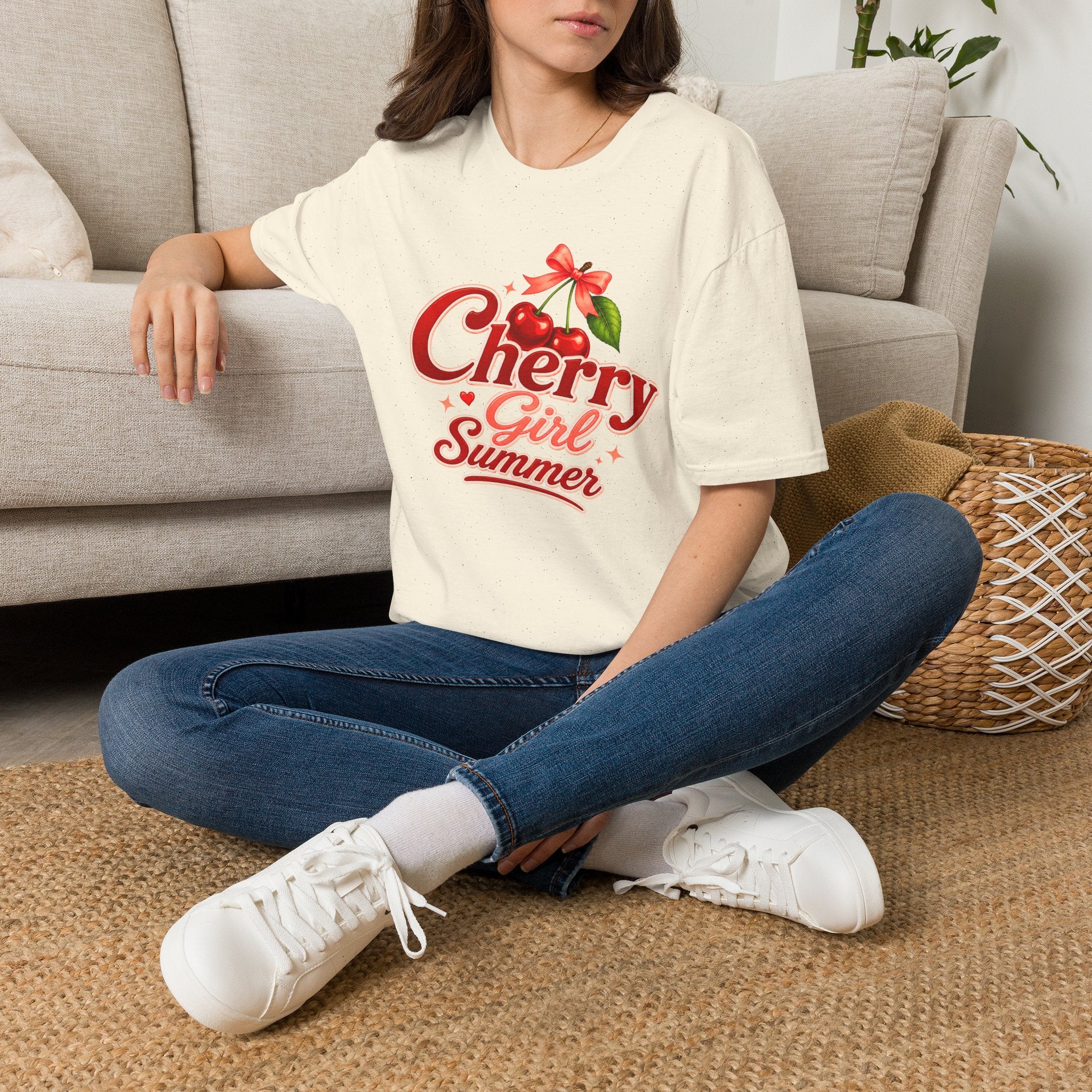 Cherry Girl Summer T-Shirt | Cute Retro Cherry Tee | Coquette Aesthetic Shirt | Summer Graphic Tee | Trendy Women's Shirt