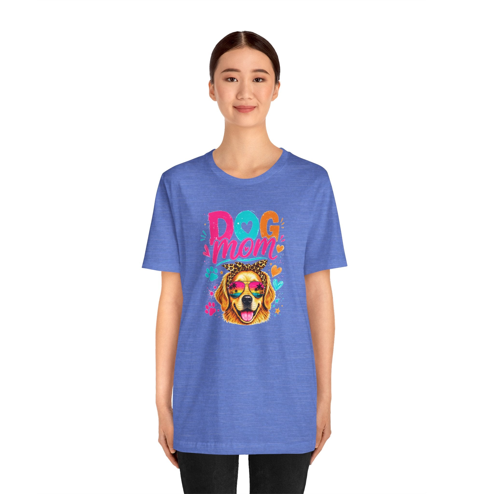 Dog Mom T-Shirt | Golden Retriever Shirt | Funny Dog Mom Gift | Colorful Retro Dog Lover Tee | Unisex Graphic T-Shirt