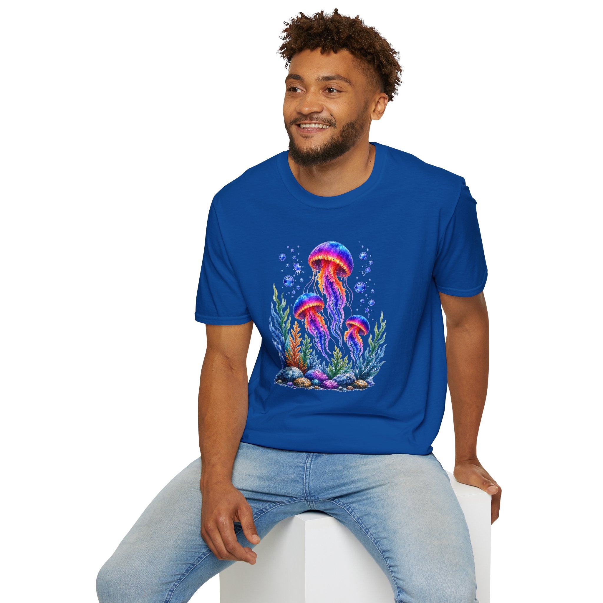 Colorful Jellyfish T-Shirt | Ocean Life Graphic Tee | Neon Sea Creature Shirt | Marine Life Gift | Beach Lover Unisex Tee