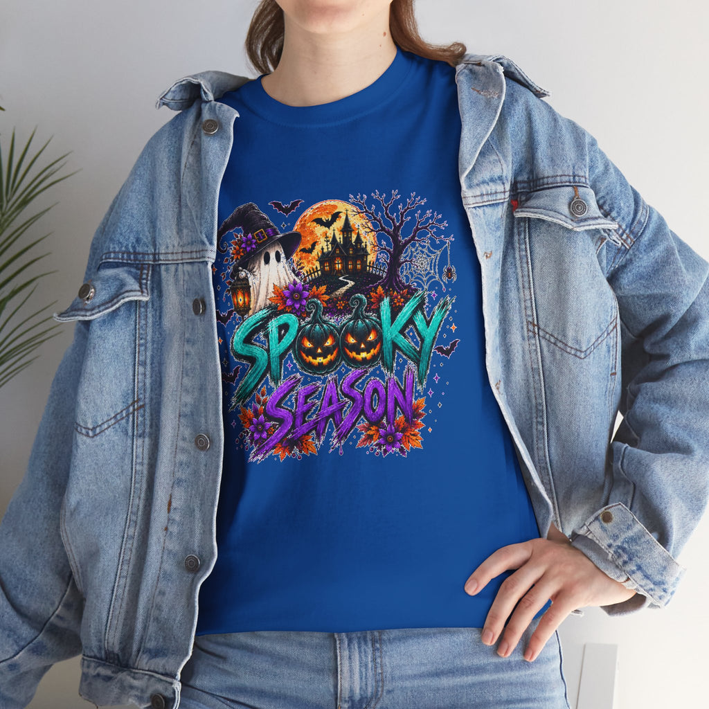 Spooky Season Halloween T-Shirt, Haunted House Pumpkin Tee, Halloween Graphic Shirt, Unisex Fall Tee