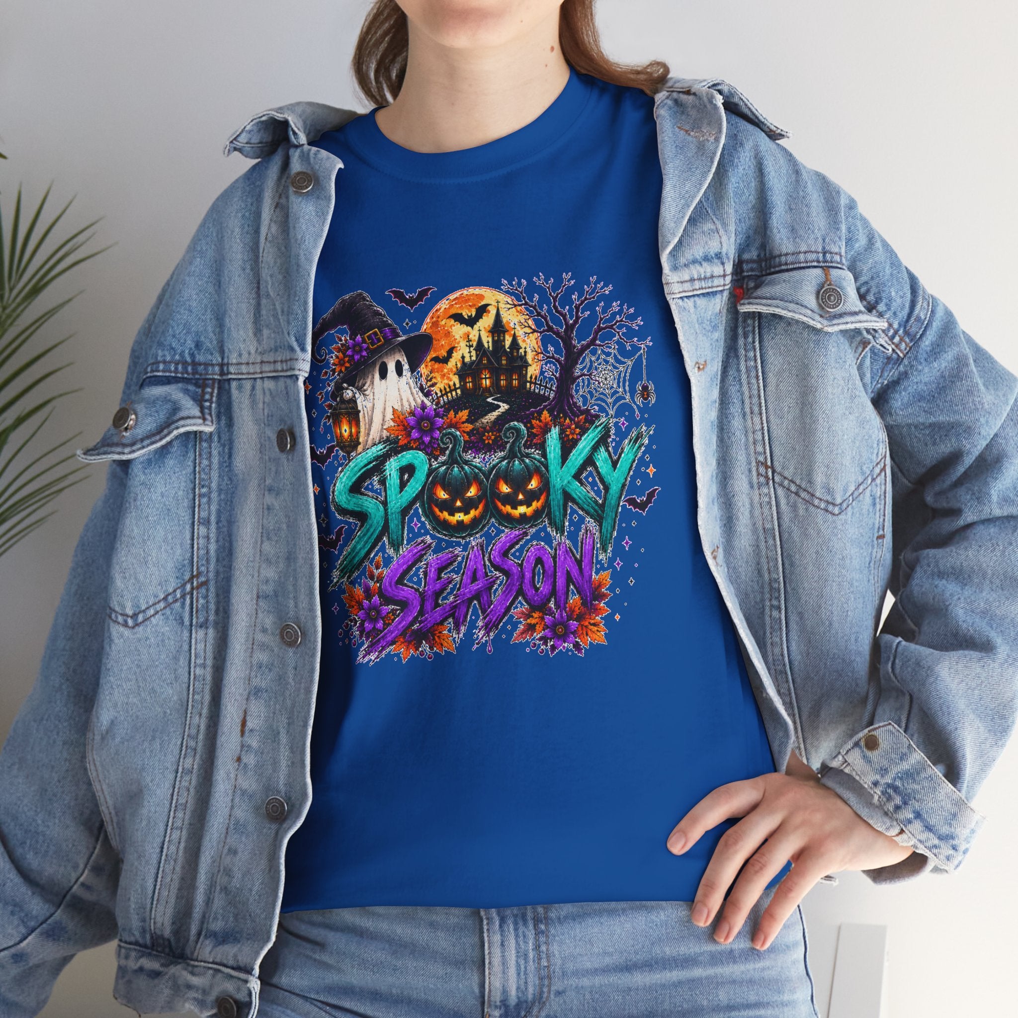 Spooky Season Halloween T-Shirt, Haunted House Pumpkin Tee, Halloween Graphic Shirt, Unisex Fall Tee
