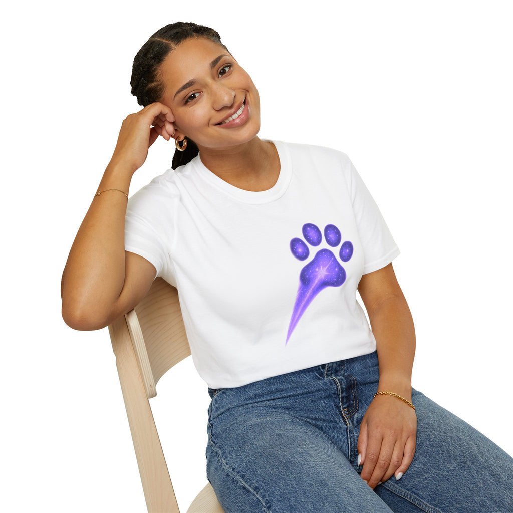 Purple Galaxy Paw Tee Dog Lover Gift, Aesthetic Pet Lover Tee
