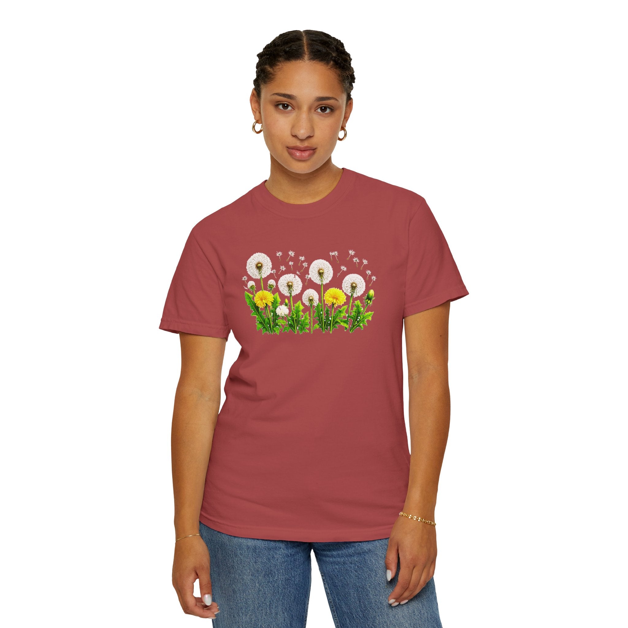 Dandelion Flower Shirt, Wildflower T-Shirt for Women, Botanical Graphic Tee, Spring Garden Shirt, Comfort Colors 1717