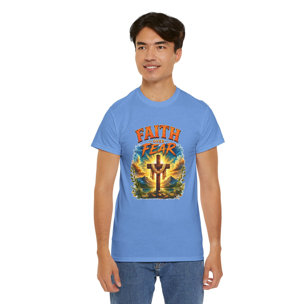 Faith Over Fear Christian T-Shirt | Cross Graphic Tee | Religious Unisex Shirt | Christian Gift
