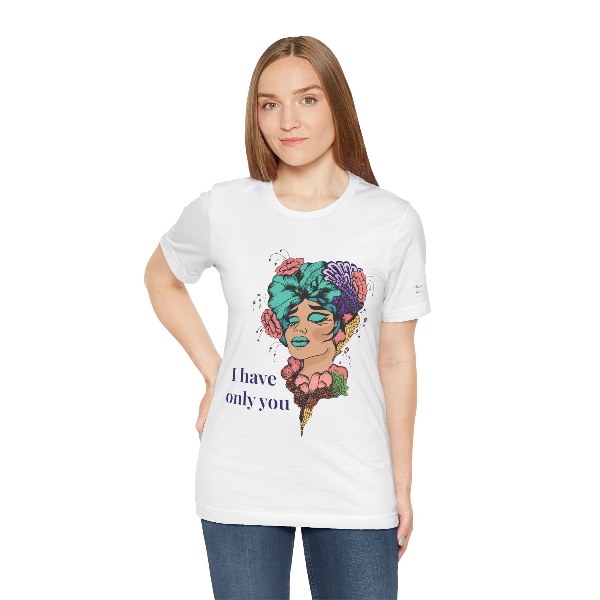 I Have Only You Floral Portrait Tee — Retro Femme Graphic T-Shirt