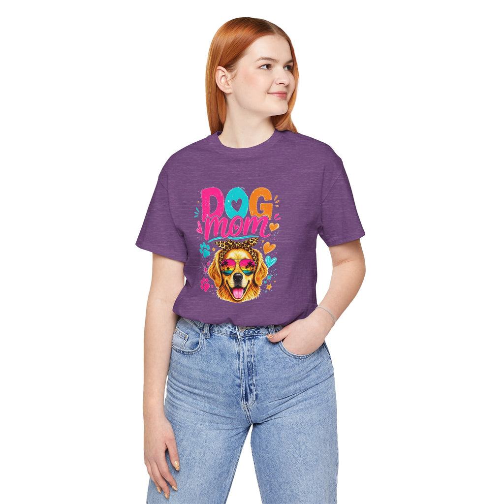 Dog Mom T-Shirt | Golden Retriever Shirt | Funny Dog Mom Gift | Colorful Retro Dog Lover Tee | Unisex Graphic T-Shirt