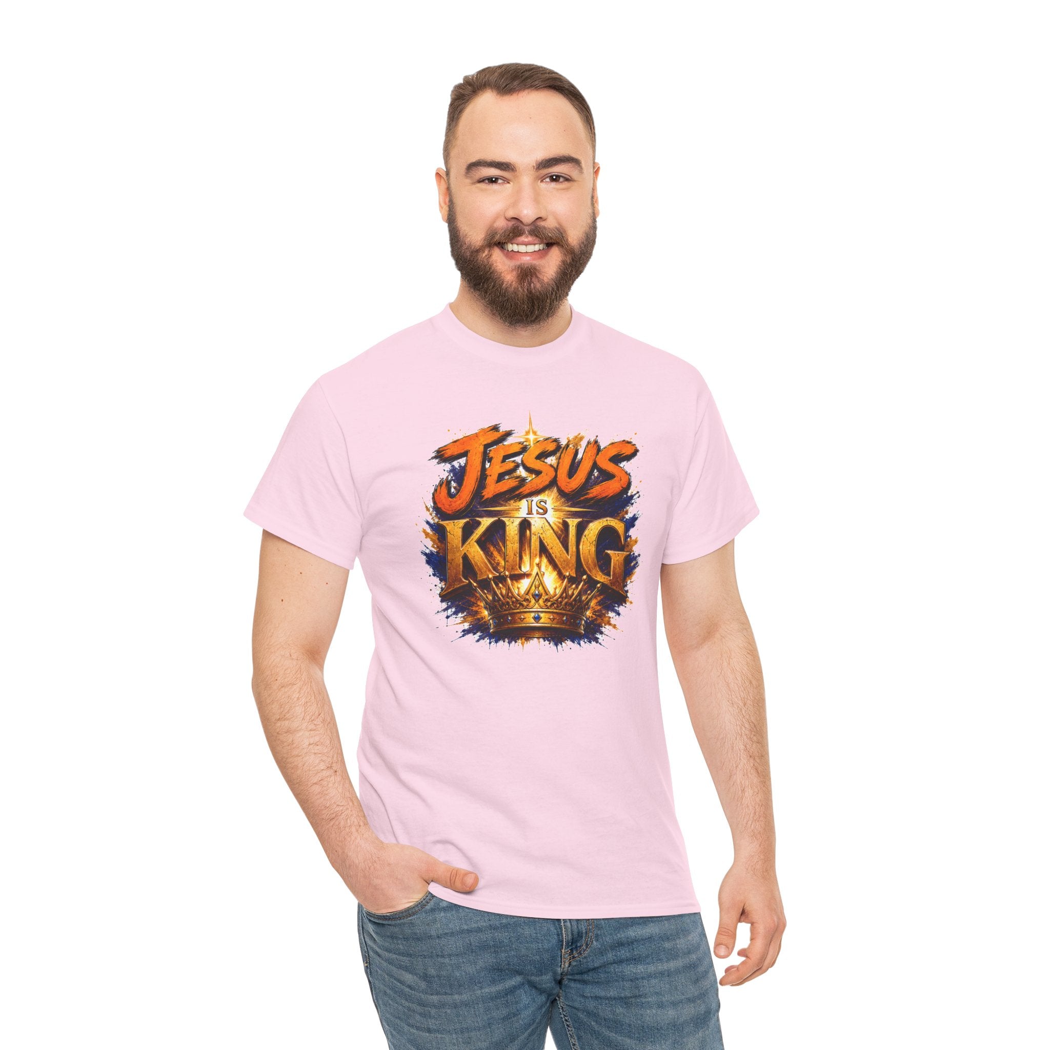 Jesus Is King Christian T-Shirt | Crown Graphic Tee | Religious Unisex Shirt | Faith Apparel | Christian Gift for Men & Women