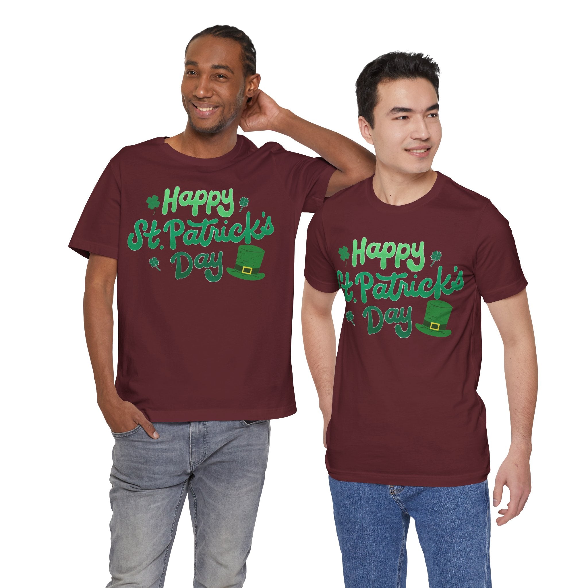 Happy St. Patrick's Day T-Shirt – Green Shamrock & Leprechaun Hat Tee