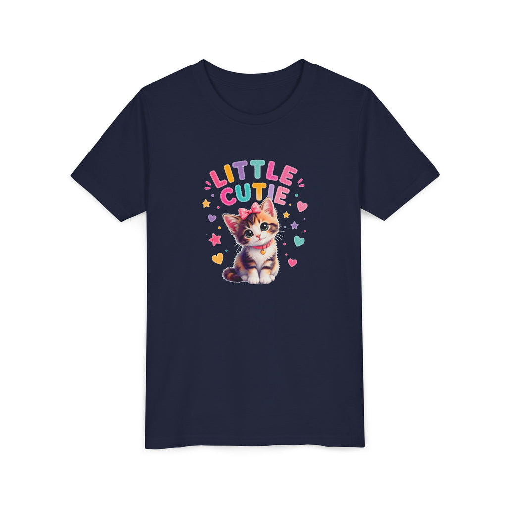 Little Cutie Cat Shirt for Kids, Cute Kitten Youth Tee, Girls Cat T-Shirt, Kawaii Kitty Shirt, Toddler Cat Lover Gift, Cute Animal Tee
