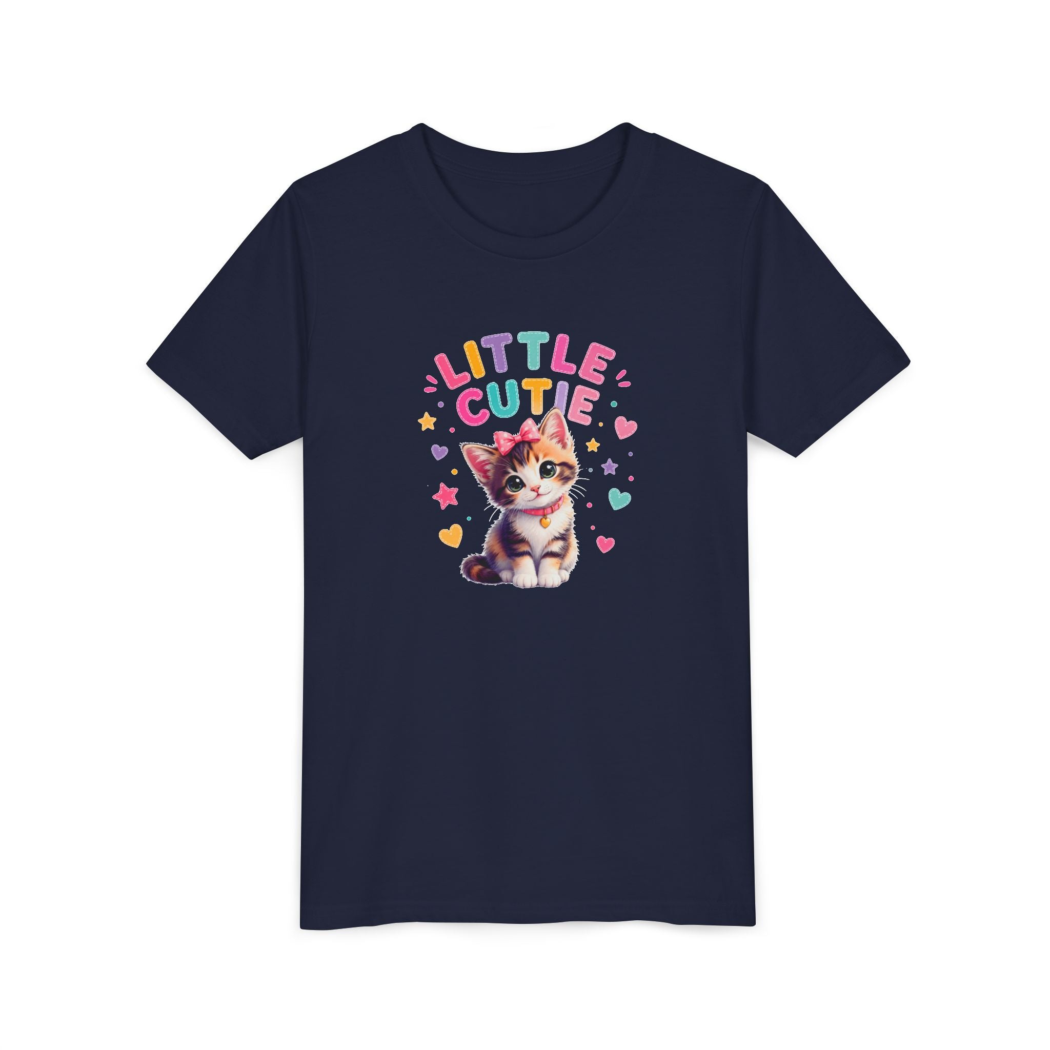 Little Cutie Cat Shirt for Kids, Cute Kitten Youth Tee, Girls Cat T-Shirt, Kawaii Kitty Shirt, Toddler Cat Lover Gift, Cute Animal Tee