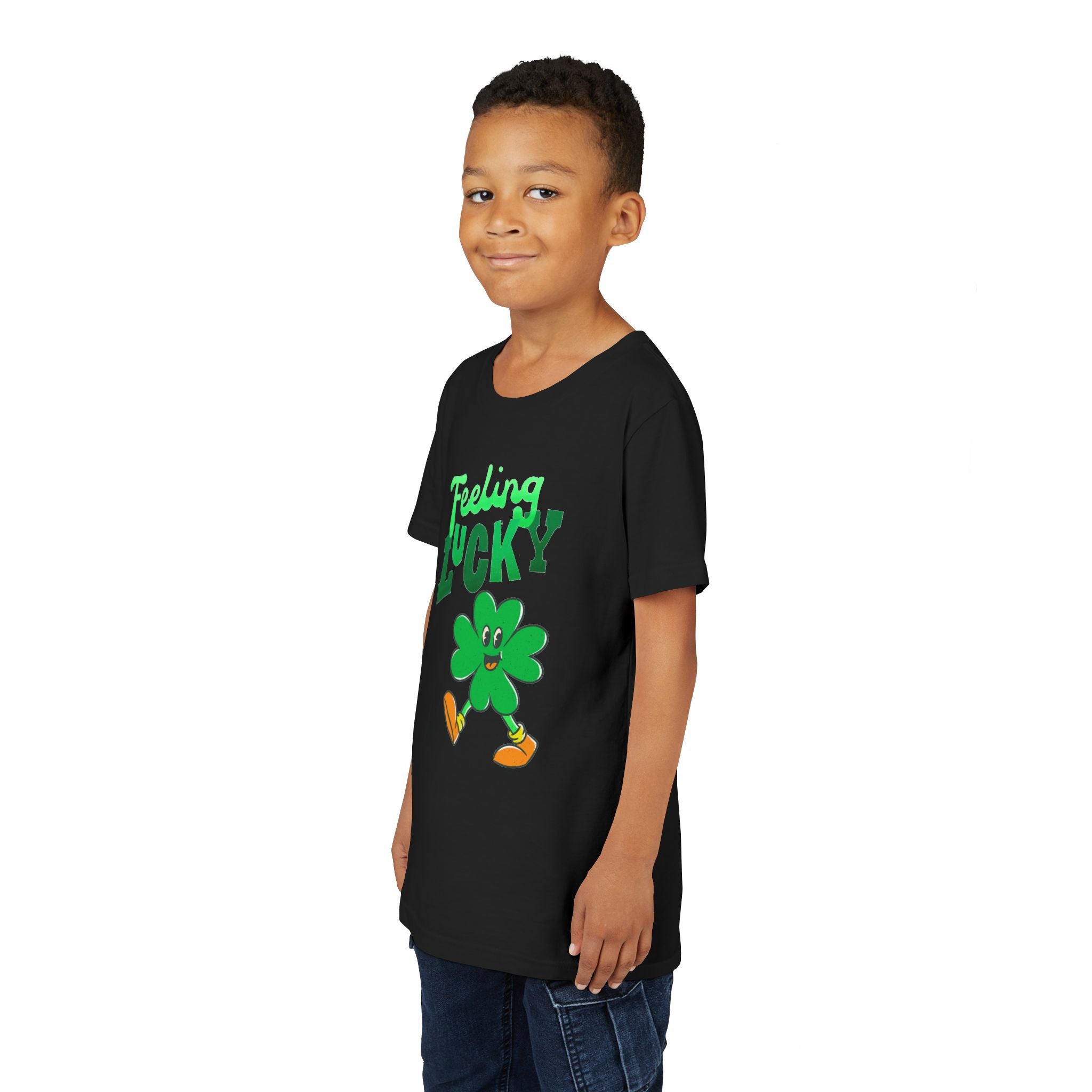 Feeling Lucky Youth Tee – Kids St. Patrick’s Day Shamrock Shirt