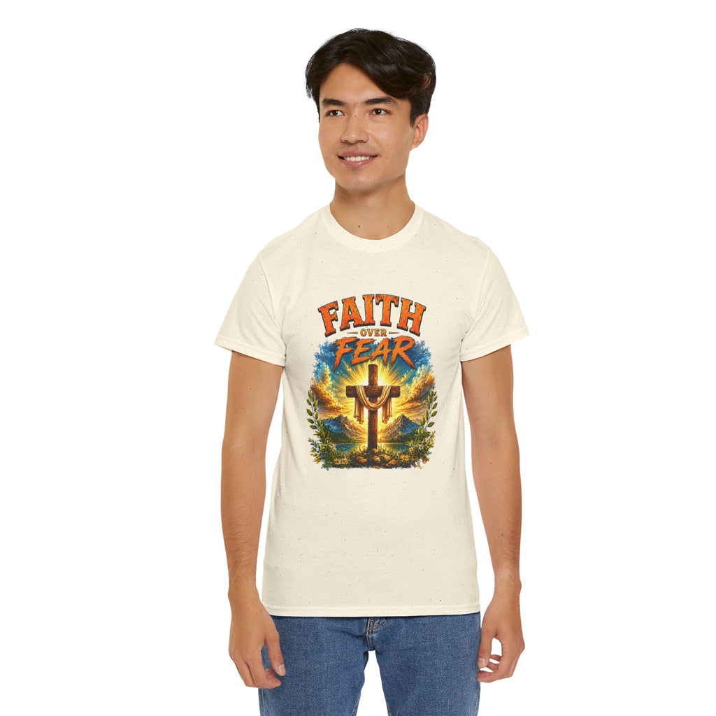 Faith Over Fear Christian T-Shirt | Cross Graphic Tee | Religious Unisex Shirt | Christian Gift