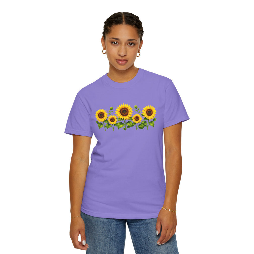 Sunflower Shirt for Women, Sunflower T-Shirt, Floral Graphic Tee, Botanical Shirt, Wildflower Tee, Comfort Colors 1717