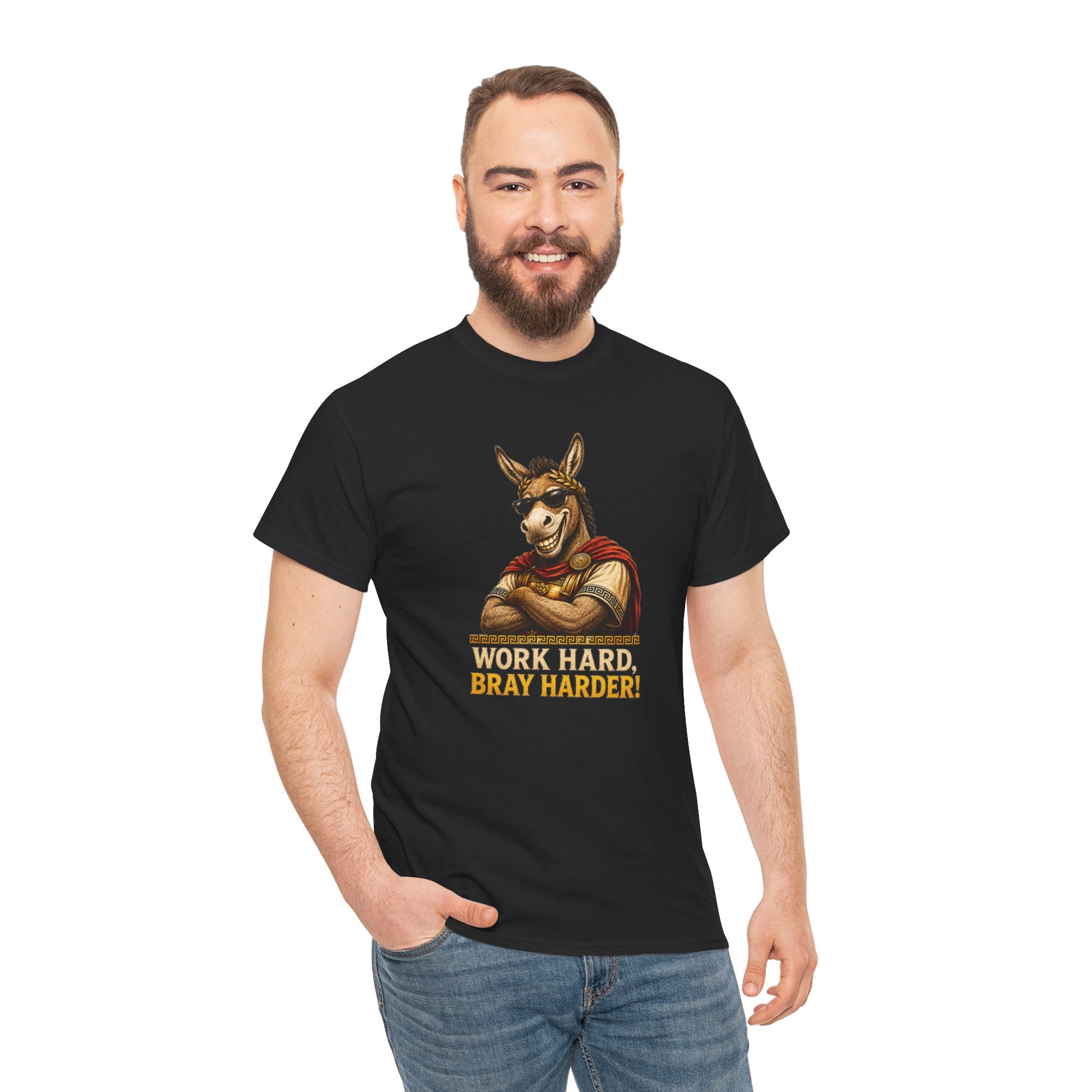 Work Hard Bray Harder T‑Shirt — Funny Donkey Motivational Tee
