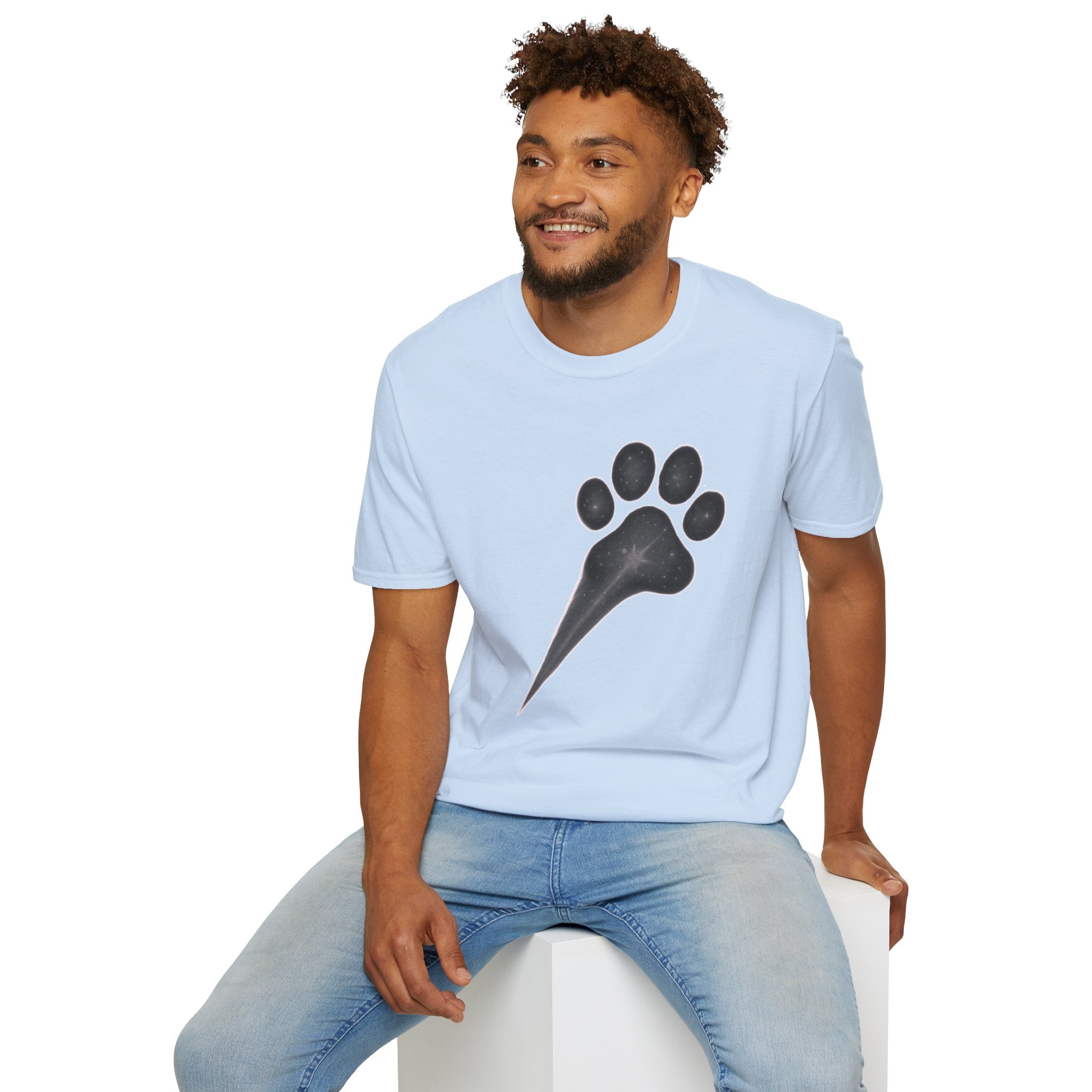 Minimal Paw Print T-Shirt, Dog Lover Tee, Aesthetic Pet Shirt, Paw Comet Design