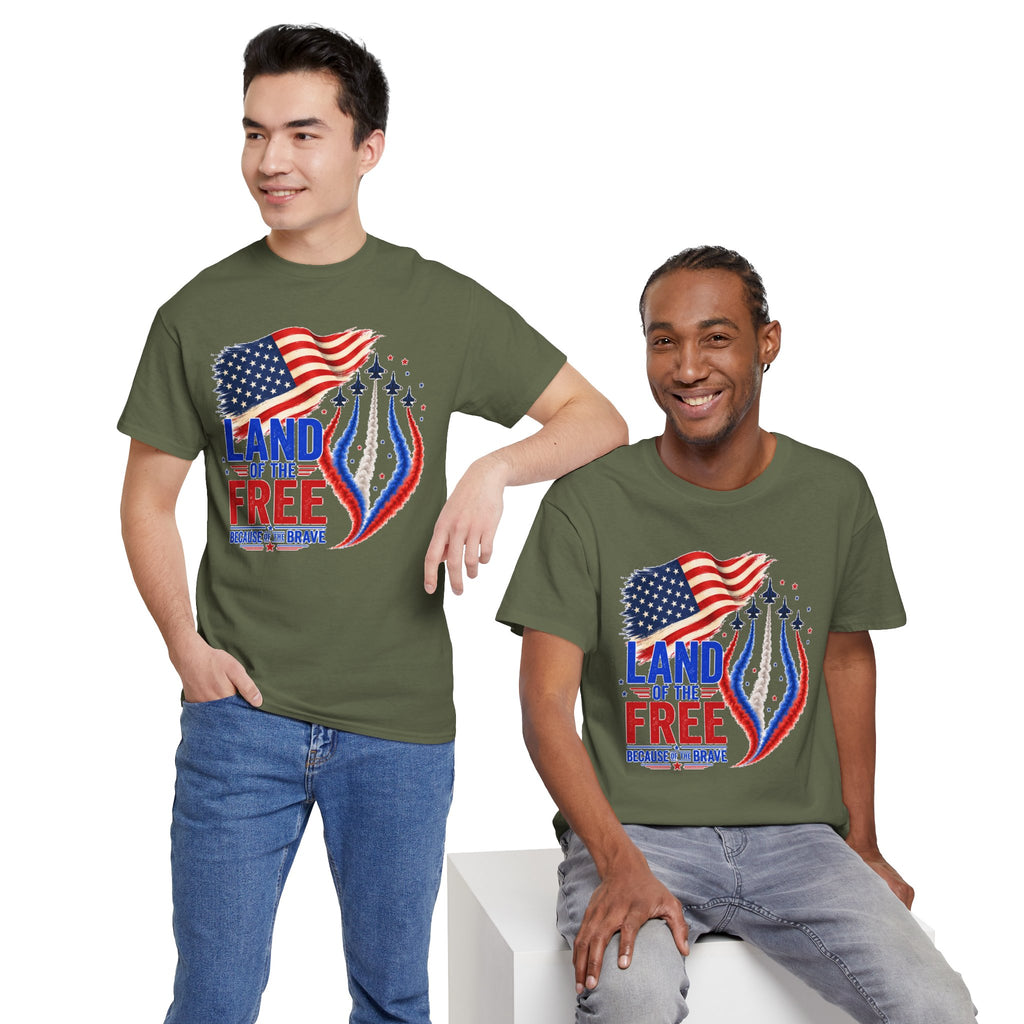 Land of the Free Because of the Brave Shirt, Patriotic 4th of July T-Shirt, USA Flag Tee, American Pride Shirt, Independence Day Gift