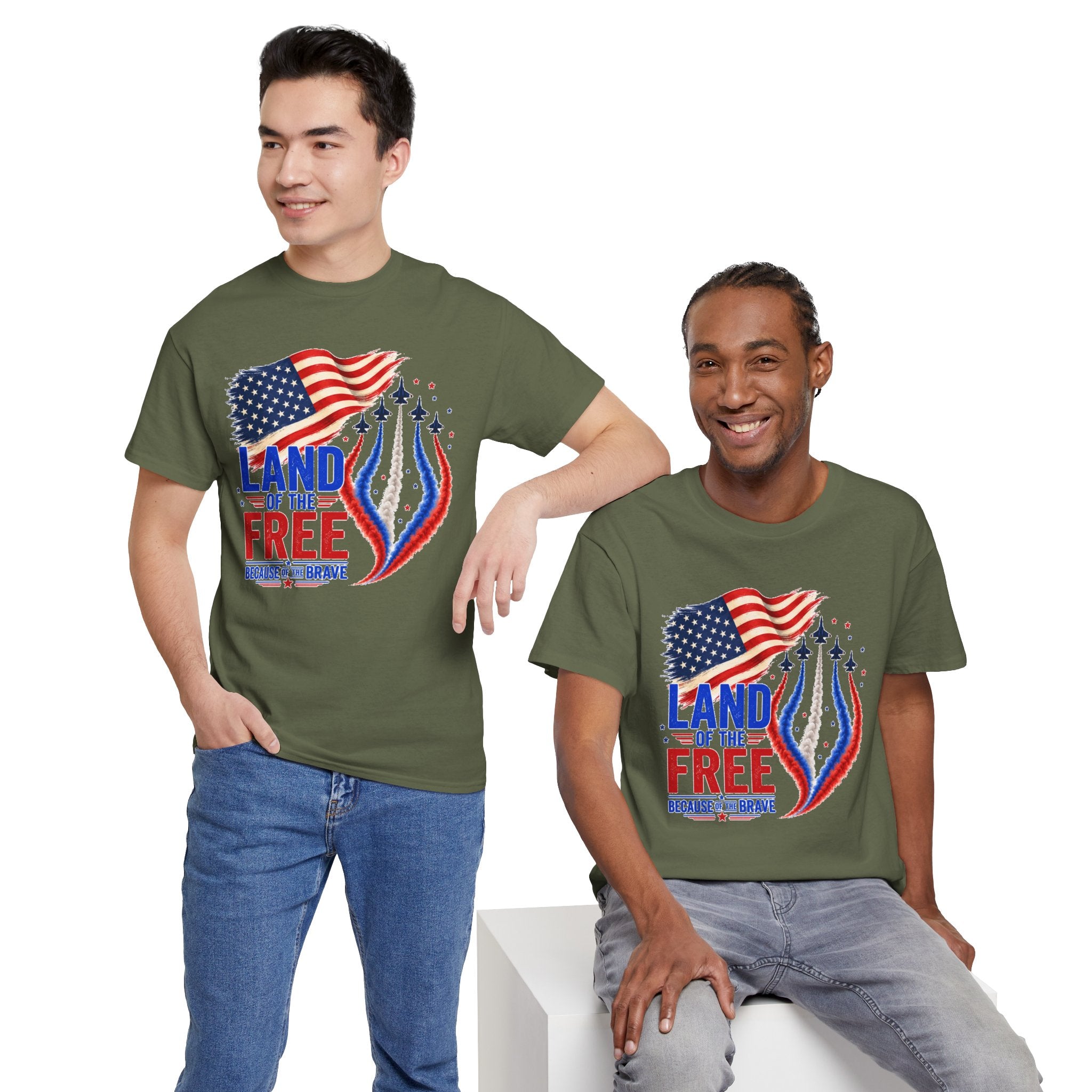 Land of the Free Because of the Brave Shirt, Patriotic 4th of July T-Shirt, USA Flag Tee, American Pride Shirt, Independence Day Gift
