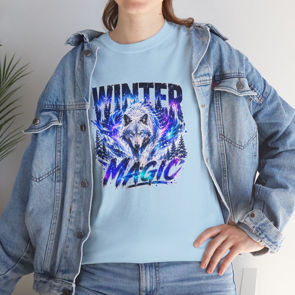 Wolf T Shirt, Winter Wolf Shirt, Wolf Lover Gift, Snowy Wolf Tee, Winter Magic Shirt, Wildlife Graphic Tee, Unisex Wolf Shirt