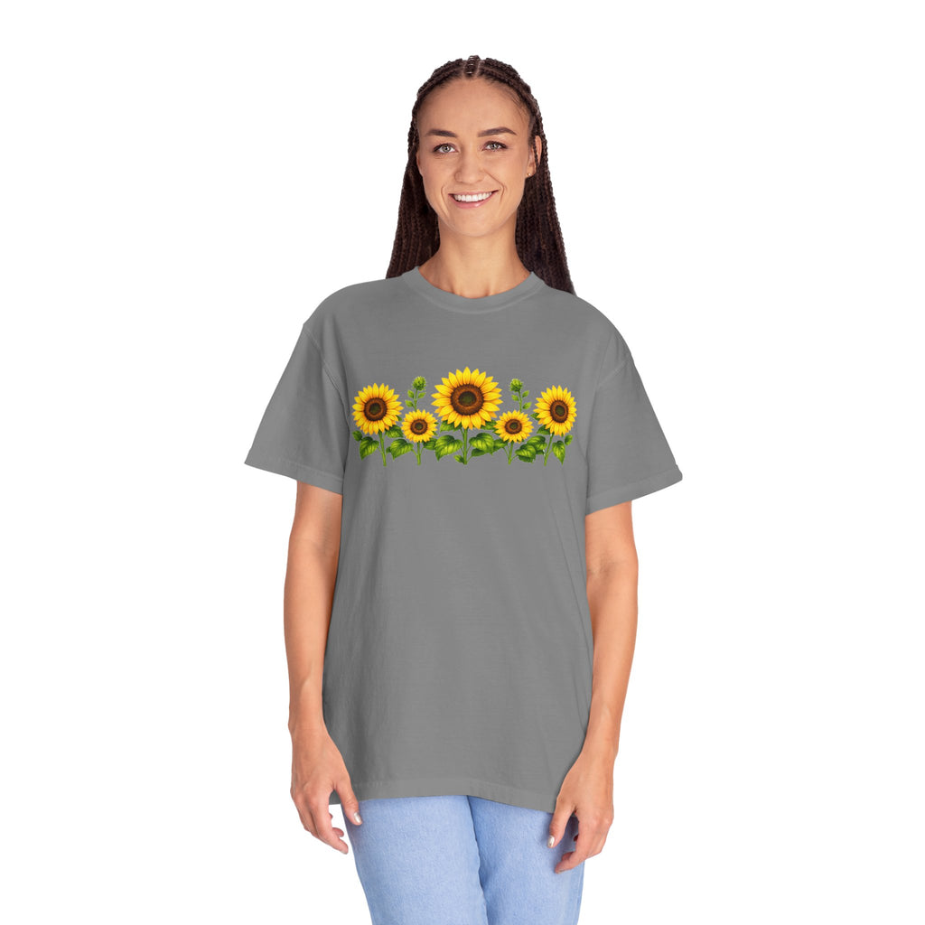 Sunflower Shirt for Women, Sunflower T-Shirt, Floral Graphic Tee, Botanical Shirt, Wildflower Tee, Comfort Colors 1717