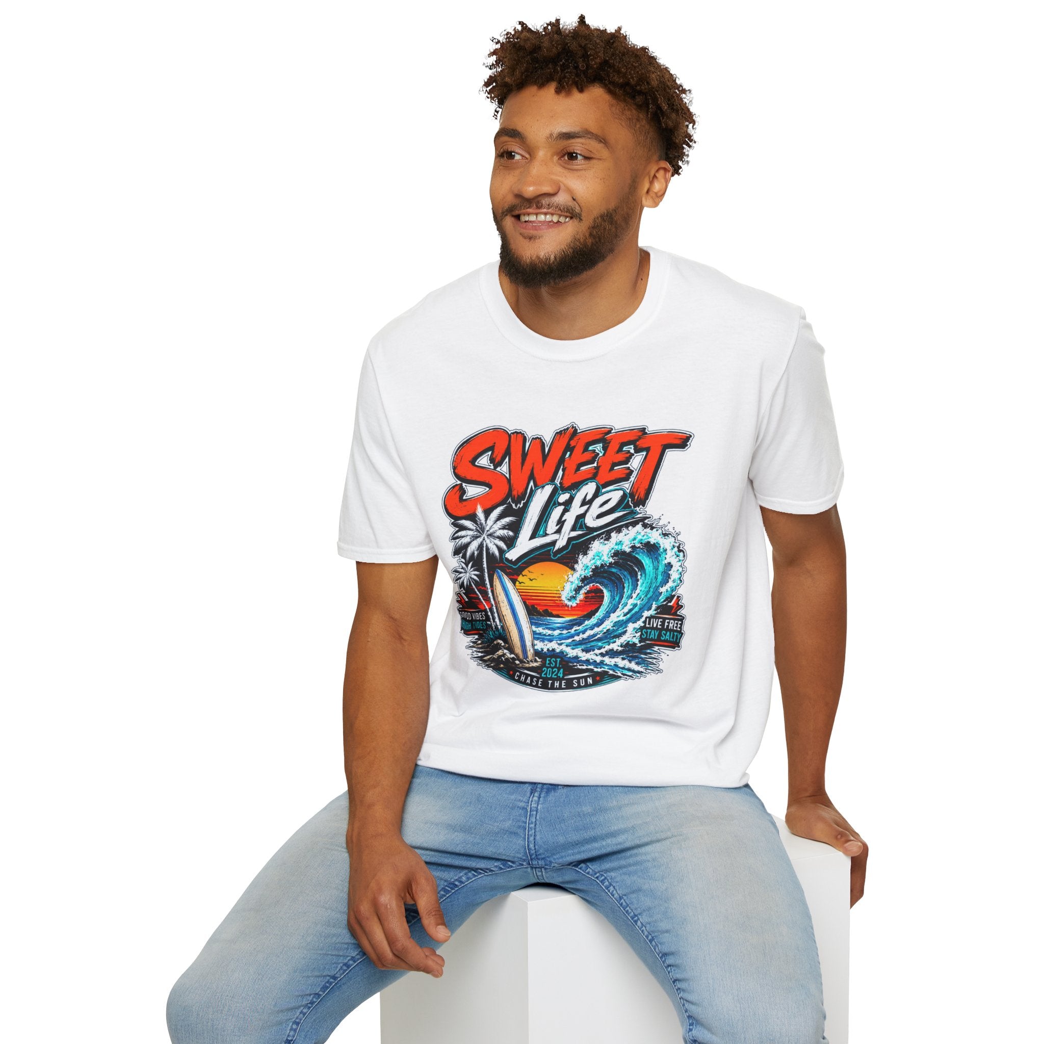 Vintage Beach T-Shirt, Sweet Life Surf Tee, Coastal Summer Graphic Shirt