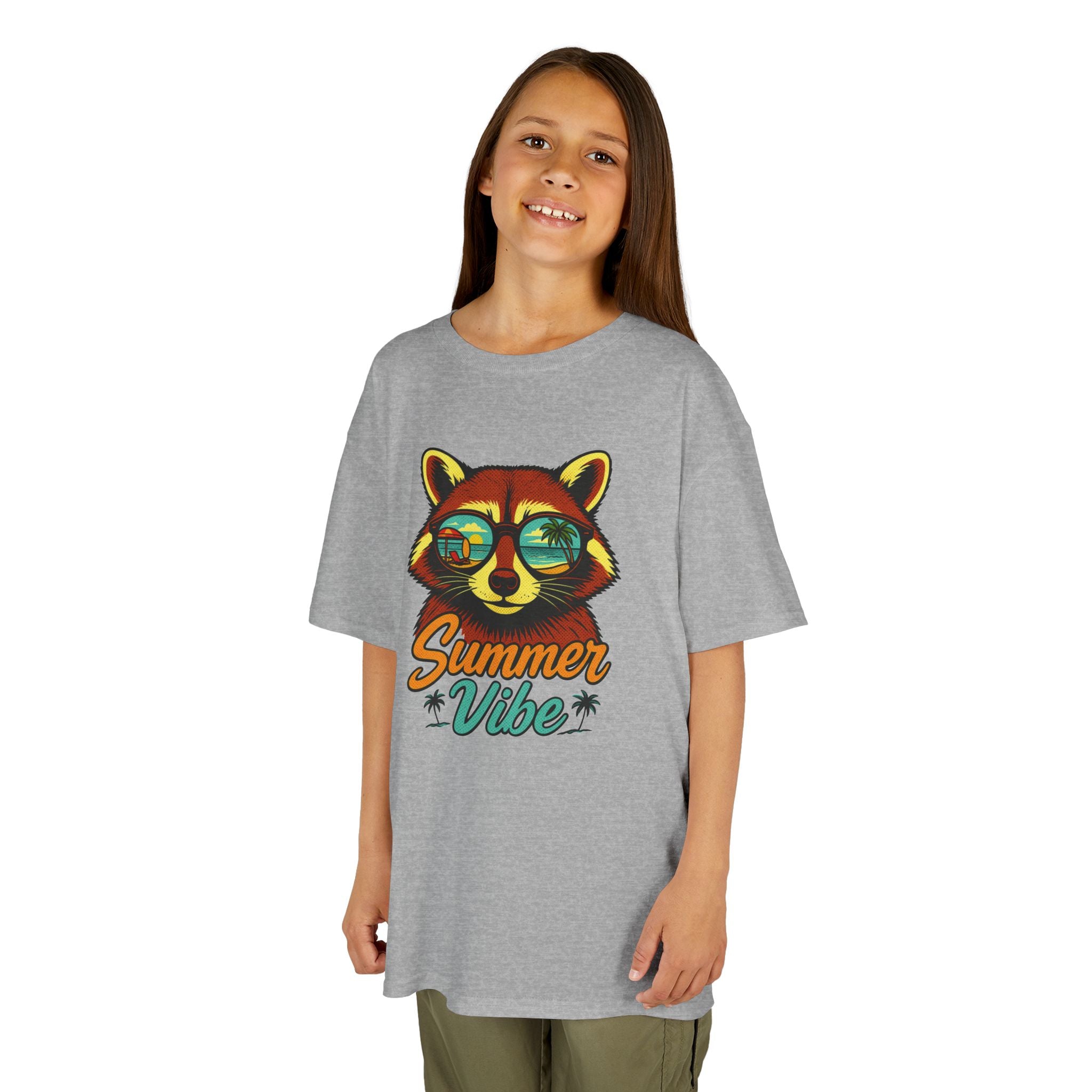 Kids Tee - 'Summer Vibe' Sunglasses Raccoon Graphic