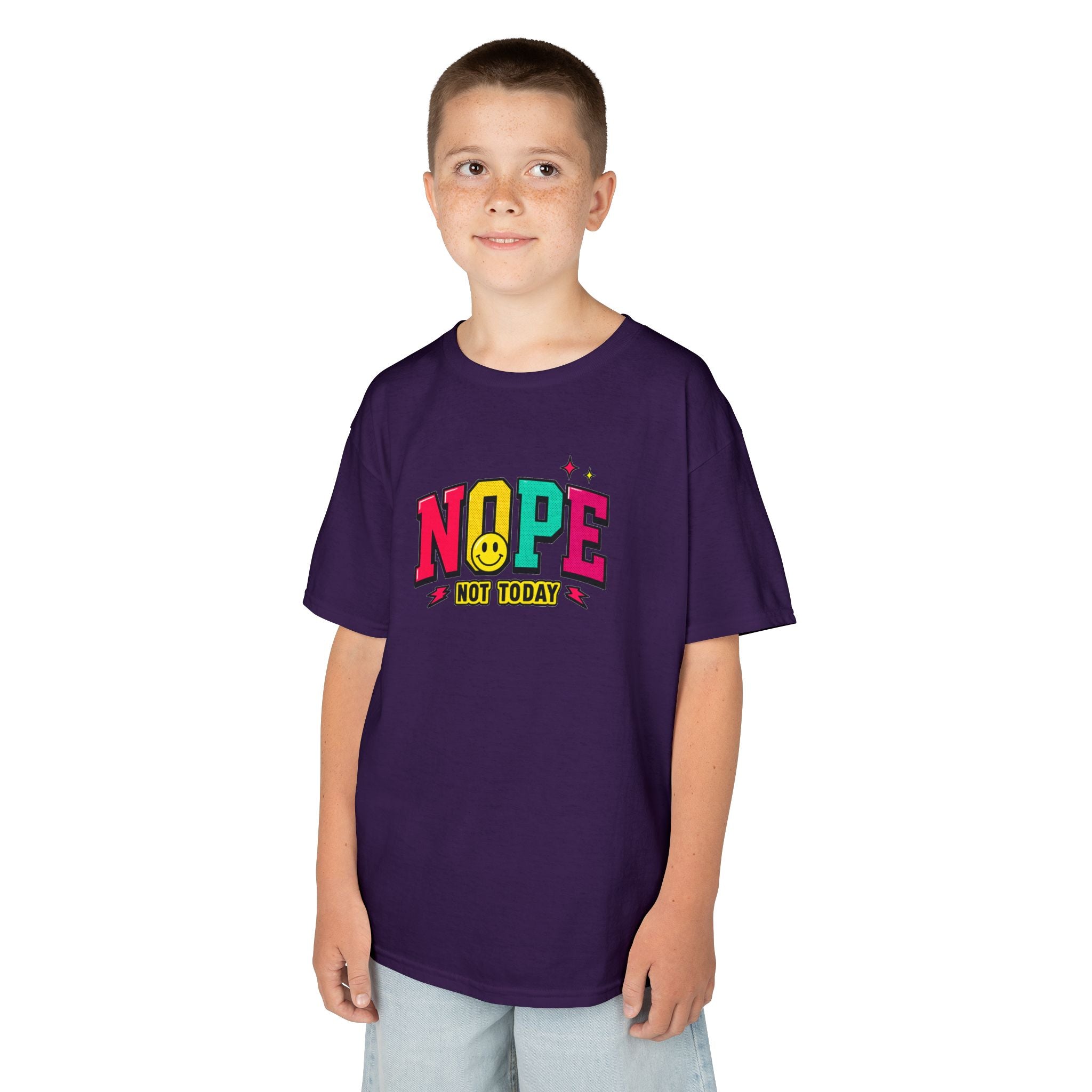 Kids "NOPE Not Today" Graphic Tee — Funny Retro Lettering Kids T-Shirt