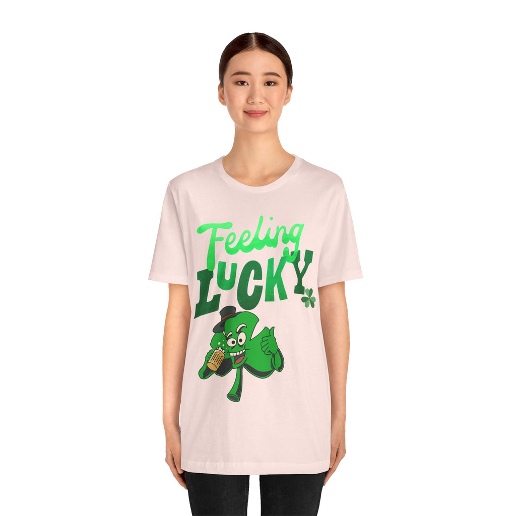 Feeling Lucky St. Patrick's Day T-Shirt — Shamrock Leprechaun Graphic Tee