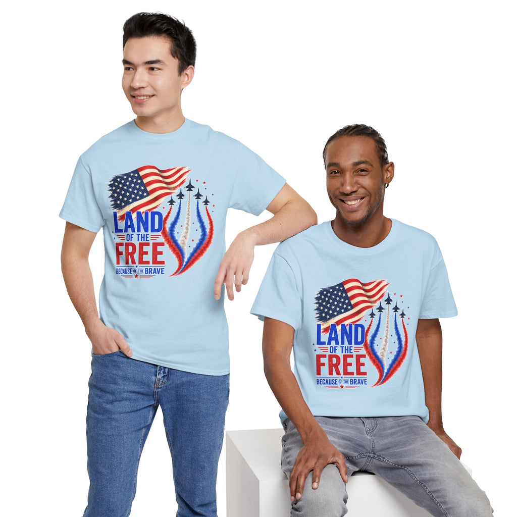 Land of the Free Because of the Brave Shirt, Patriotic 4th of July T-Shirt, USA Flag Tee, American Pride Shirt, Independence Day Gift