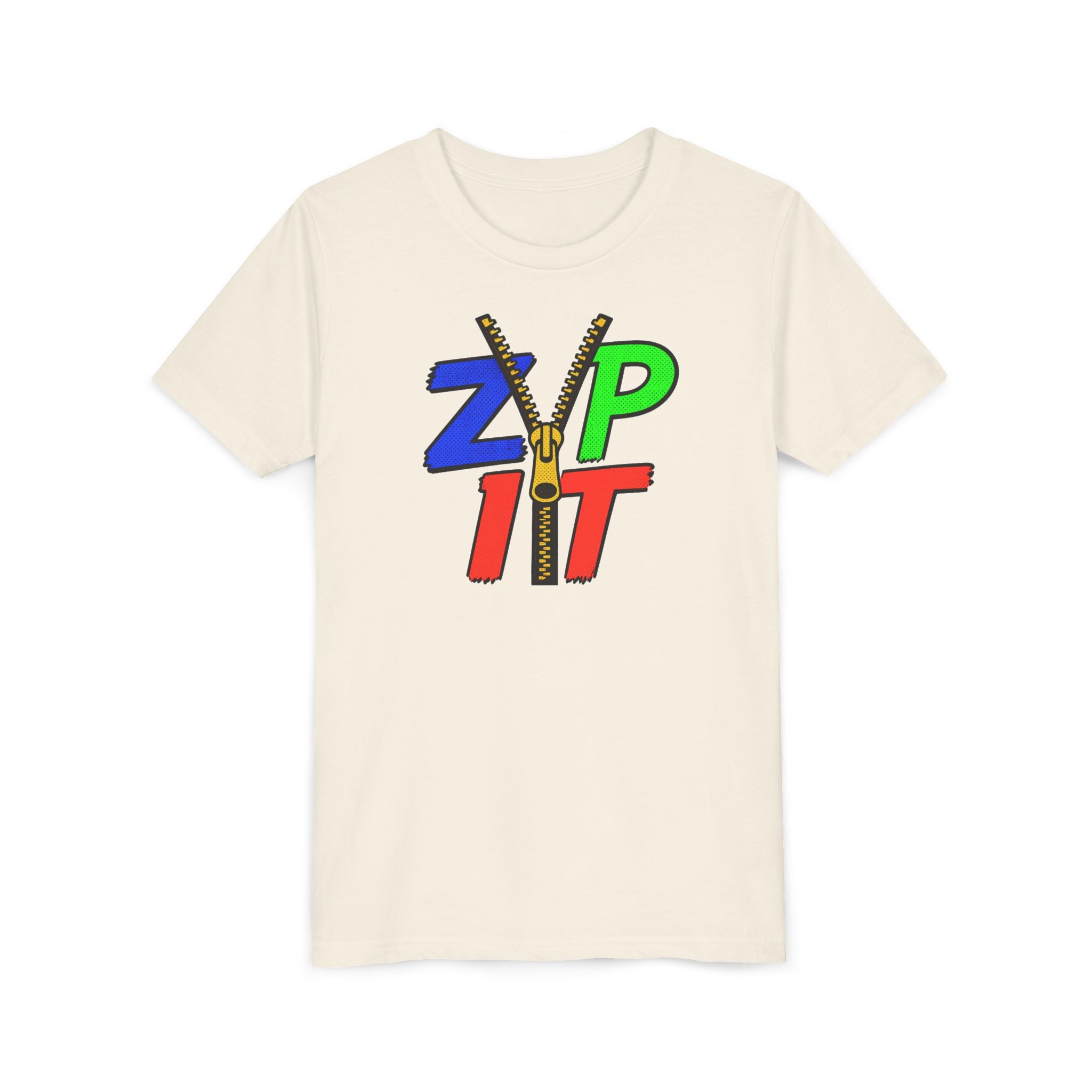 Youth Tee - "Zip It" Colorful Zipper Graphic