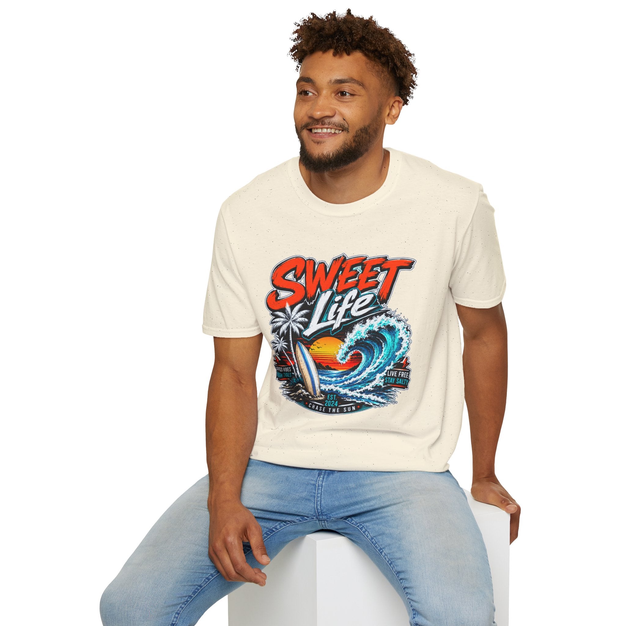 Vintage Beach T-Shirt, Sweet Life Surf Tee, Coastal Summer Graphic Shirt