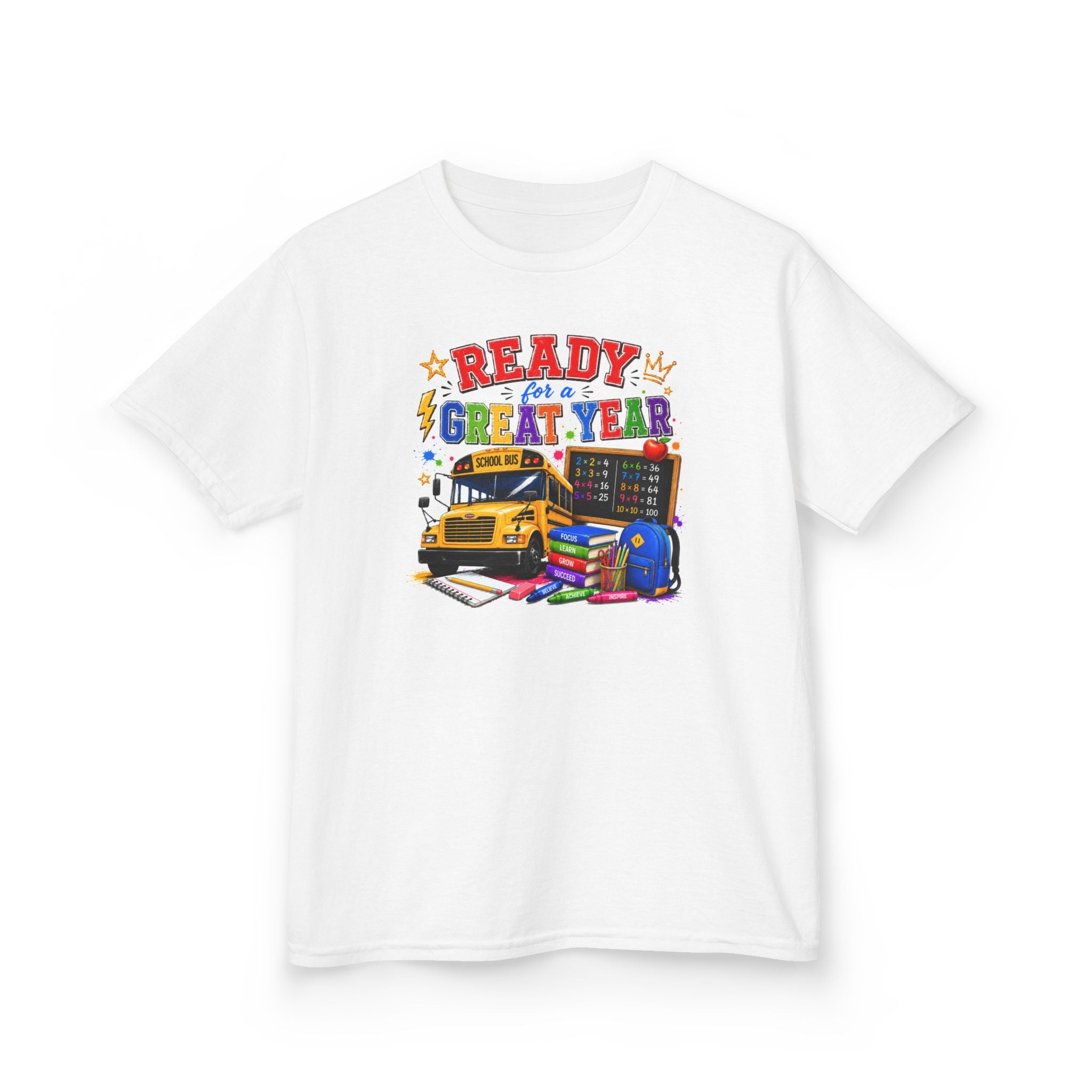 Kids T-Shirt — "Ready For A Great Year" School Bus Back-to-School Tee