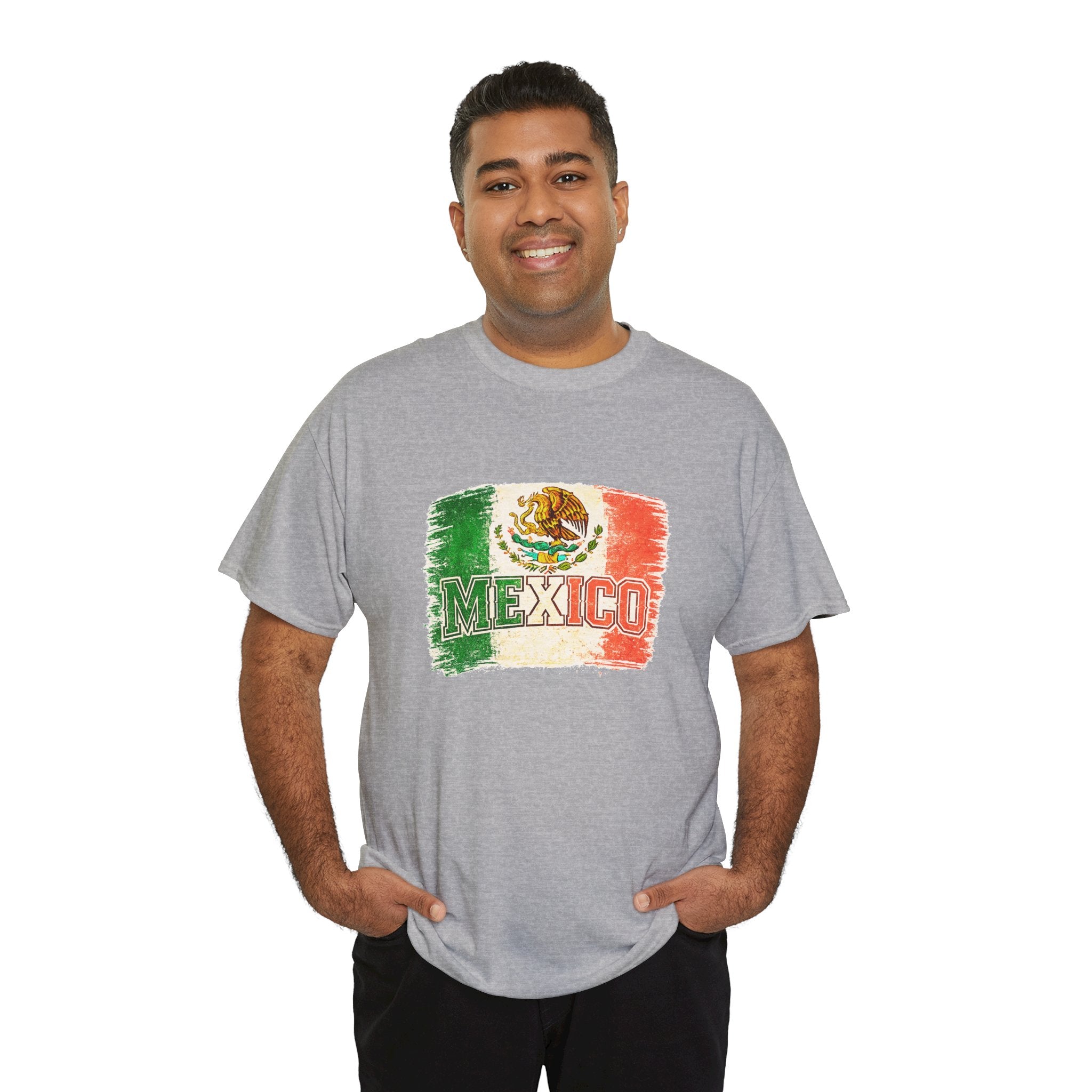 Mexico Flag Vintage T-Shirt — Distressed Mexican Emblem Tee
