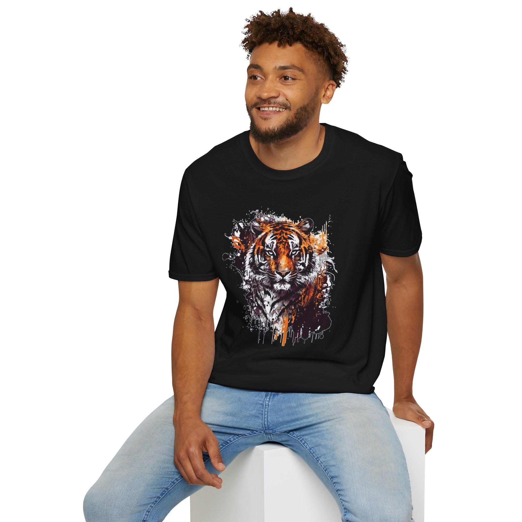 Tiger Graphic T-Shirt, Tiger Head Shirt, Wild Tiger Tee, Wildlife Animal Shirt, Artistic Tiger Portrait Tee