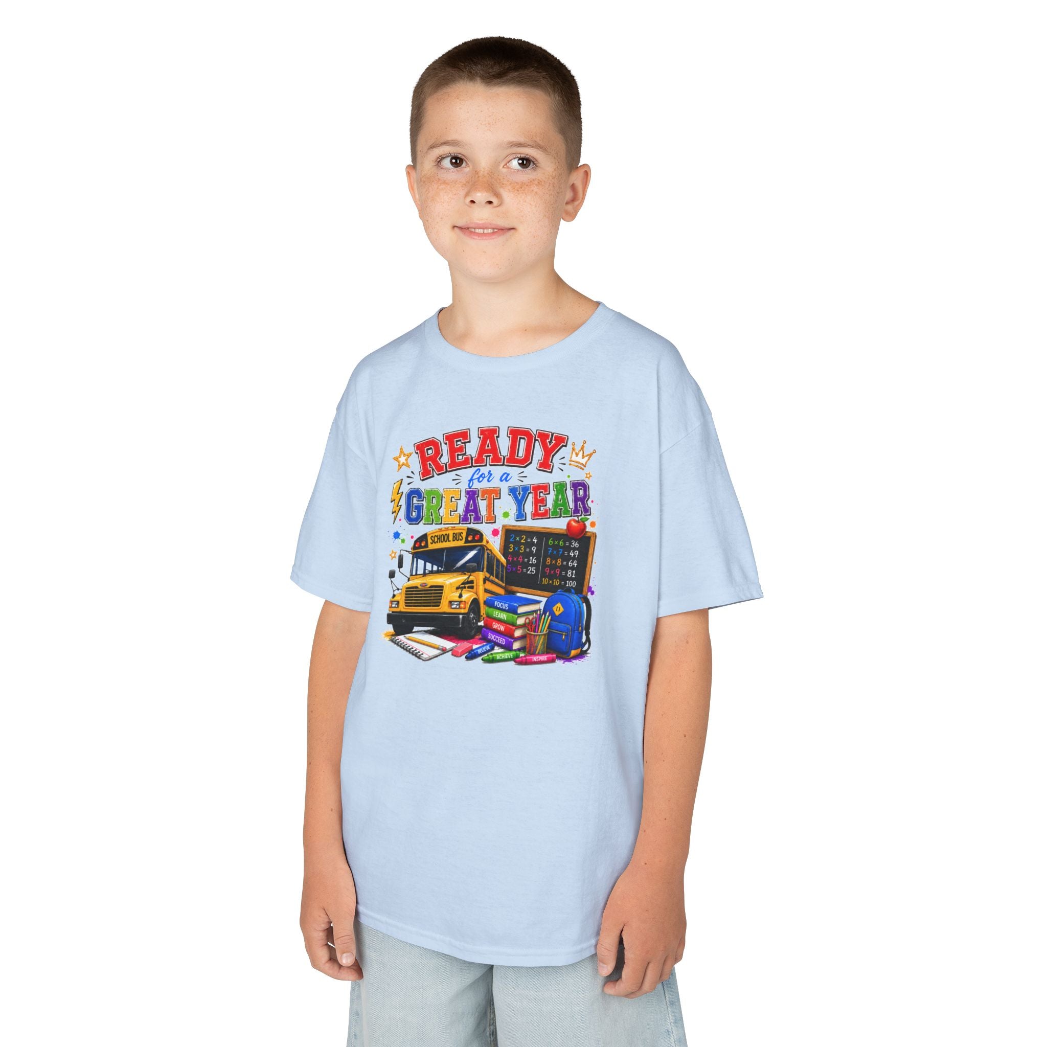 Kids T-Shirt — "Ready For A Great Year" School Bus Back-to-School Tee