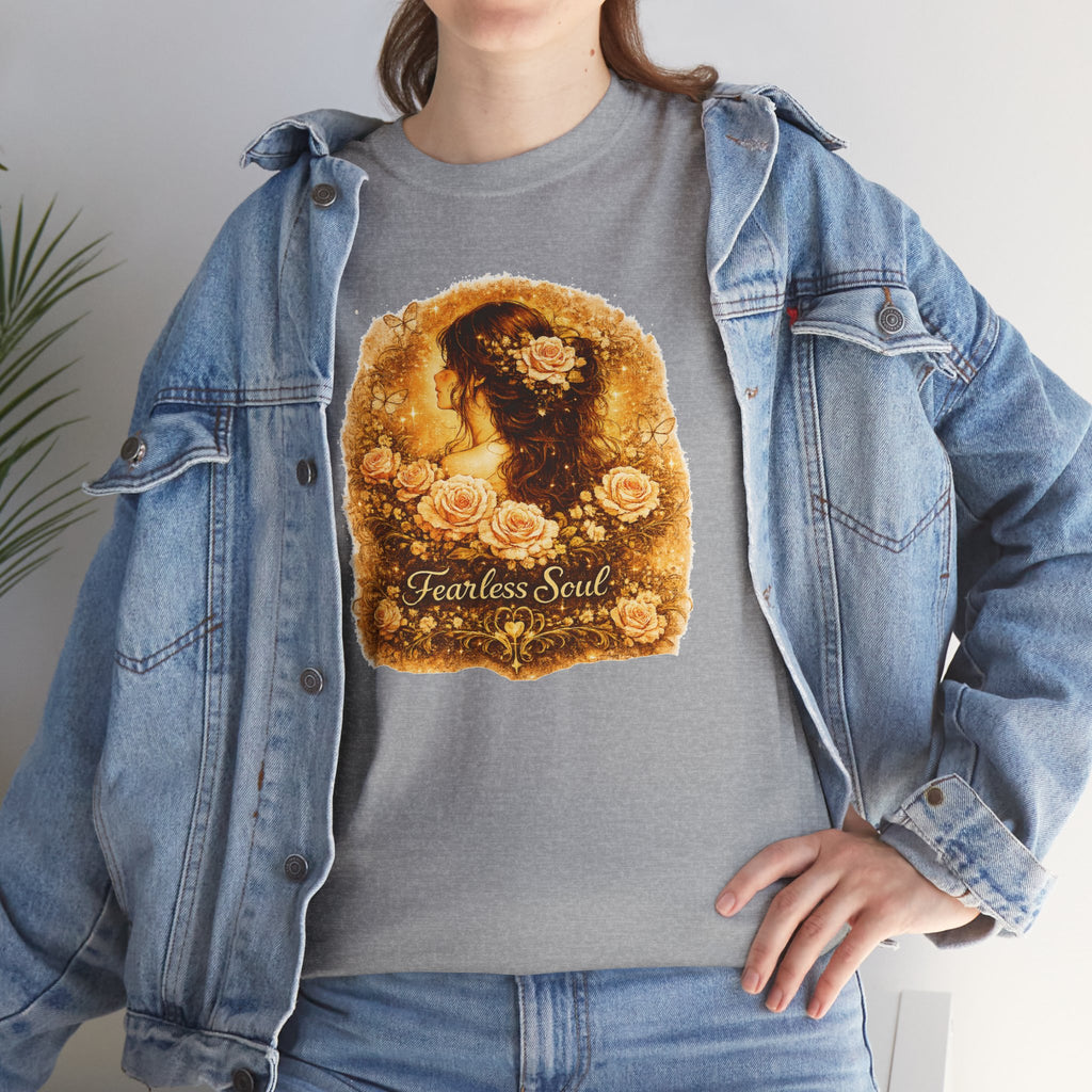 Fearless Soul Shirt, Vintage Floral Woman Tee, Feminine Aesthetic T-Shirt, Boho Graphic Tee, Cottagecore Shirt, Romantic Floral Shirt