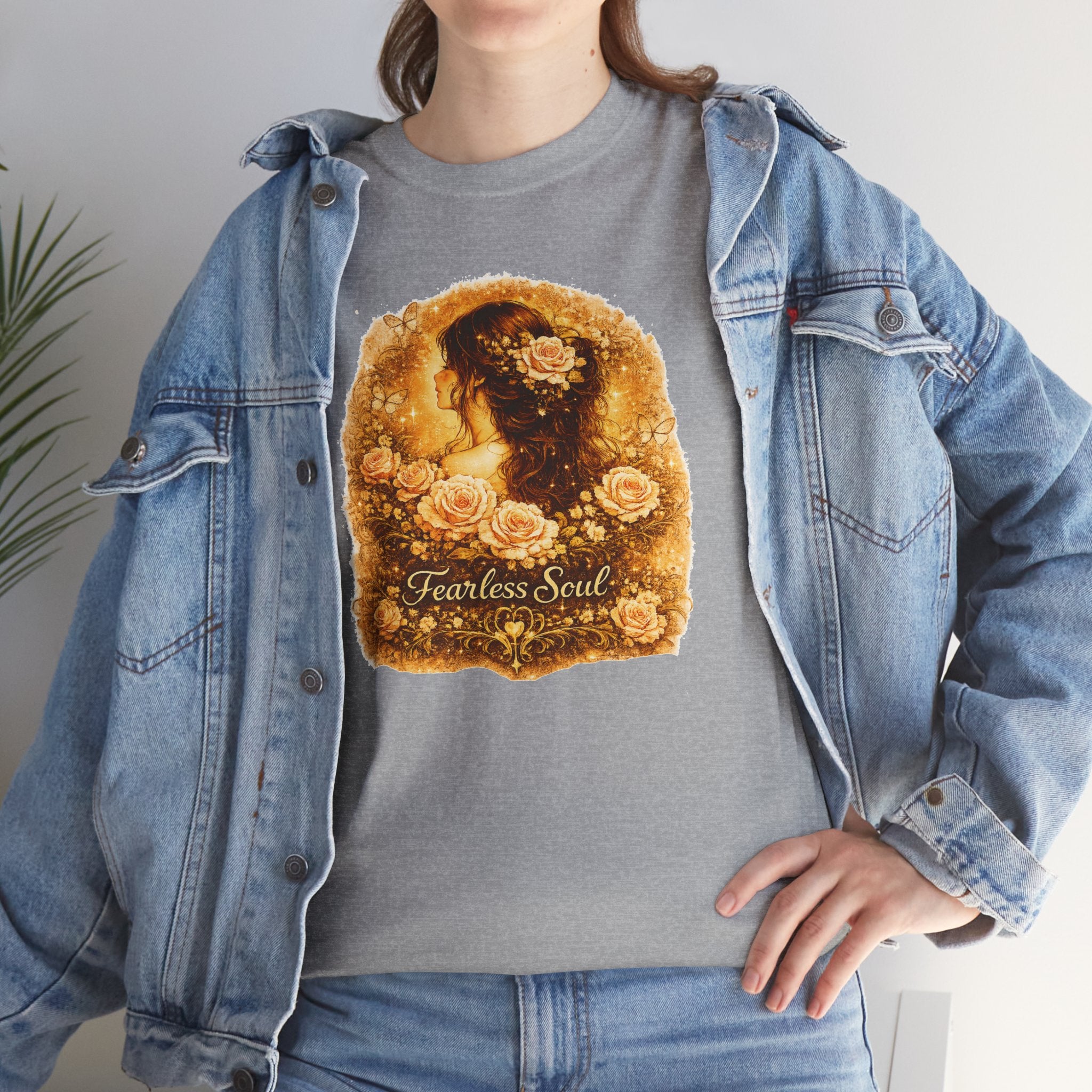 Fearless Soul Shirt, Vintage Floral Woman Tee, Feminine Aesthetic T-Shirt, Boho Graphic Tee, Cottagecore Shirt, Romantic Floral Shirt