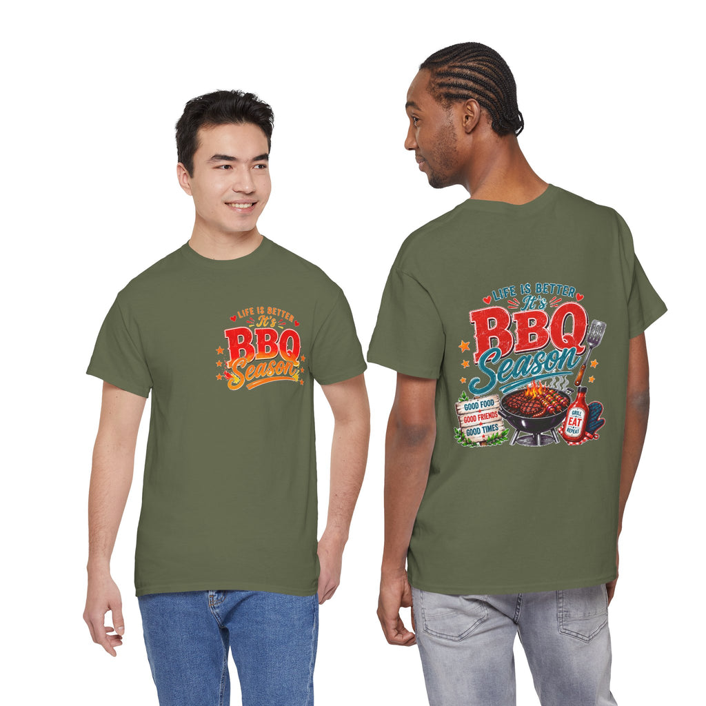 BBQ Season T-Shirt | Life Is Better It's BBQ Season Tee | Funny Grill Shirt | Summer Cookout Tee | Barbecue Lover Gift | Backyard BBQ Shirt