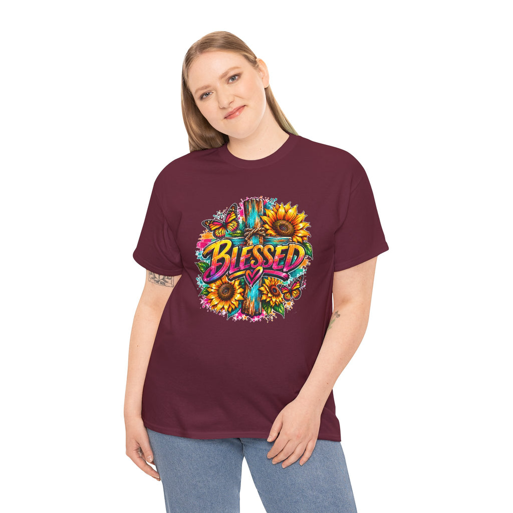 Blessed Christian T-Shirt, Faith Hope Love Tee, Jesus Cross Shirt, Religious Graphic Tee, Christian Gift, Unisex Shirt
