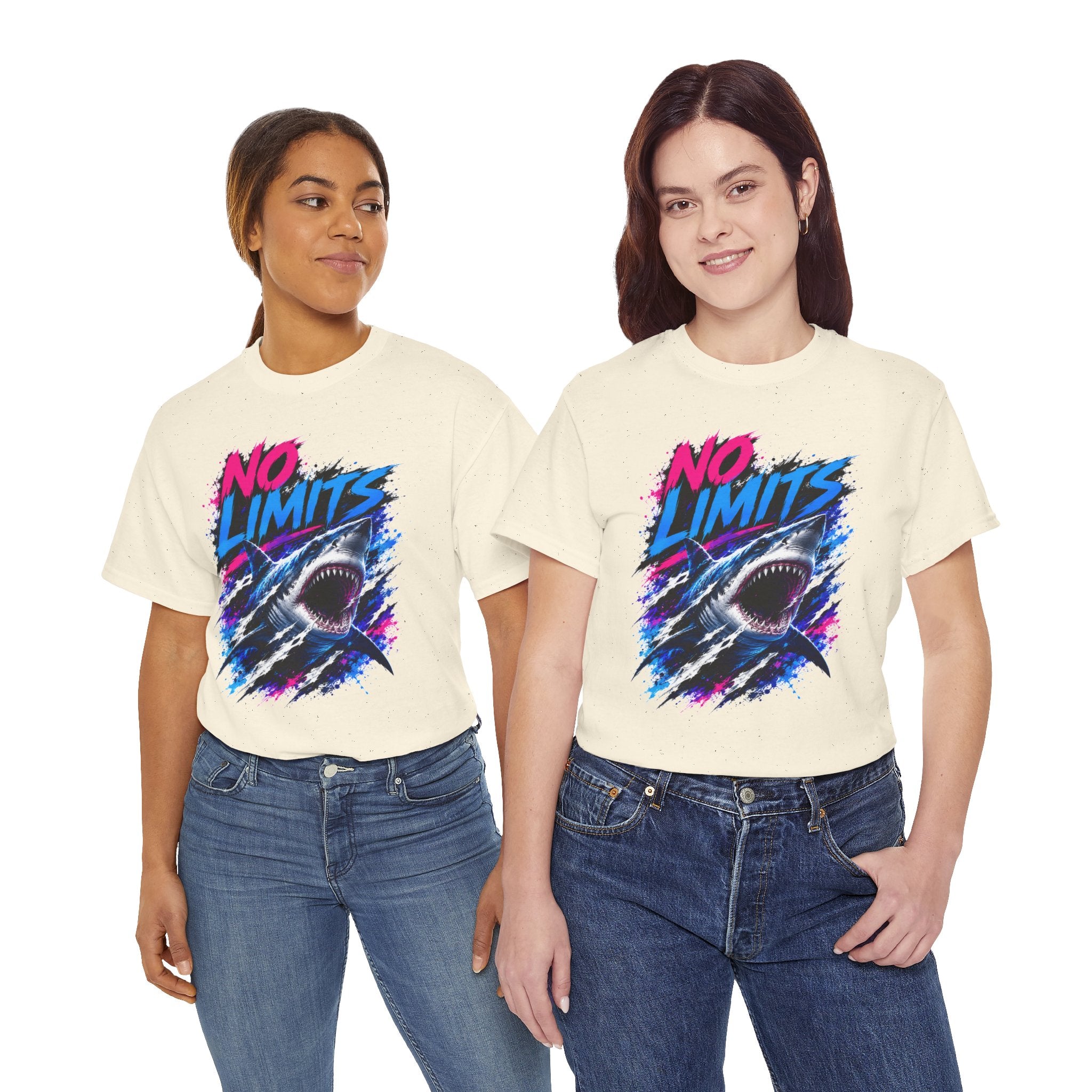 No Limits Shark T-Shirt | Great White Shark Graphic Tee | Unisex Streetwear Shirt | Ocean Lover Gift | Bold Shark Art Tee
